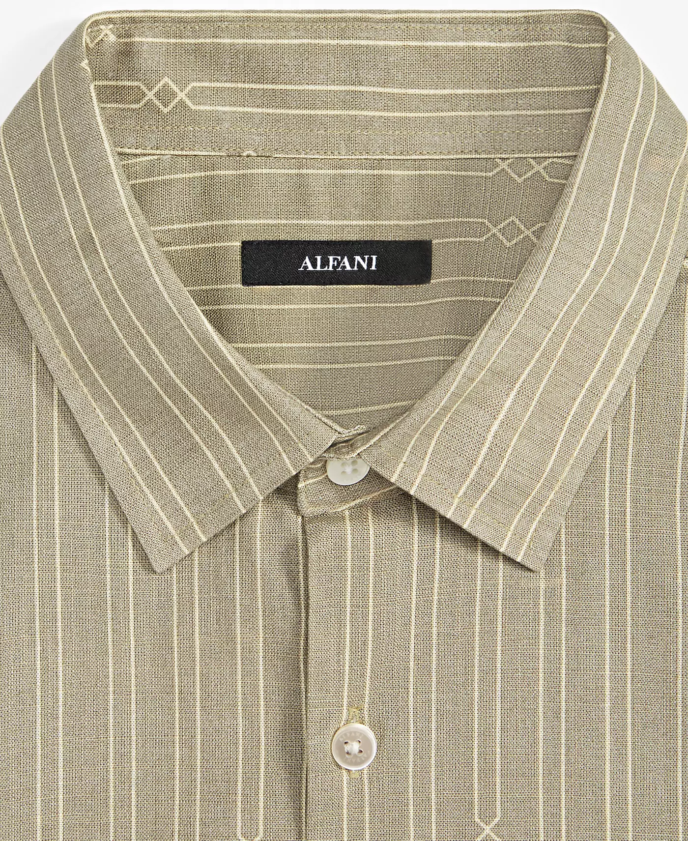 Мужская рубашка Alfani Lobby Elevator Regular-Fit Striped на пуговицах, созданная для Macy's