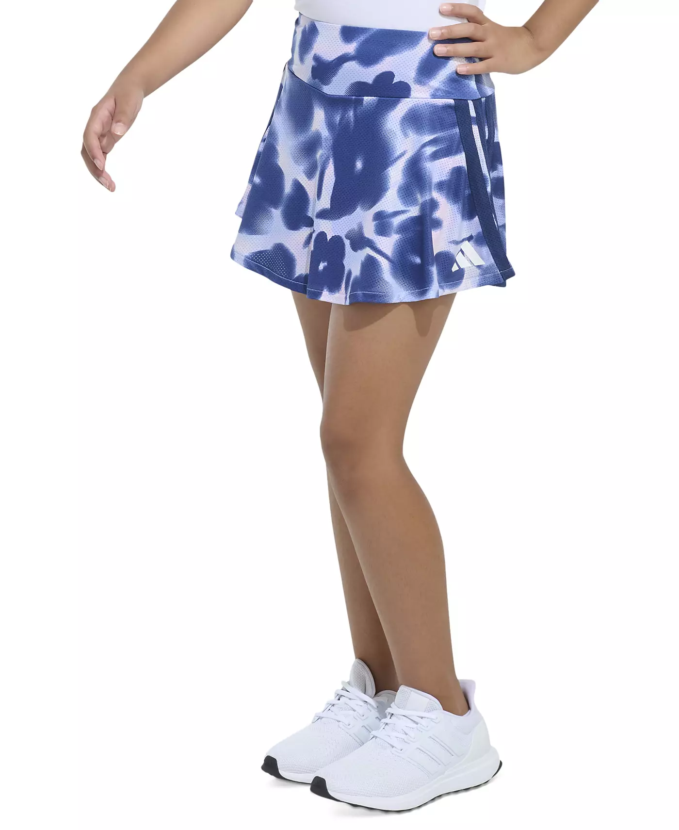 Юбка-шорты с тремя полосками и принтом в виде воланов для больших девочек adidas