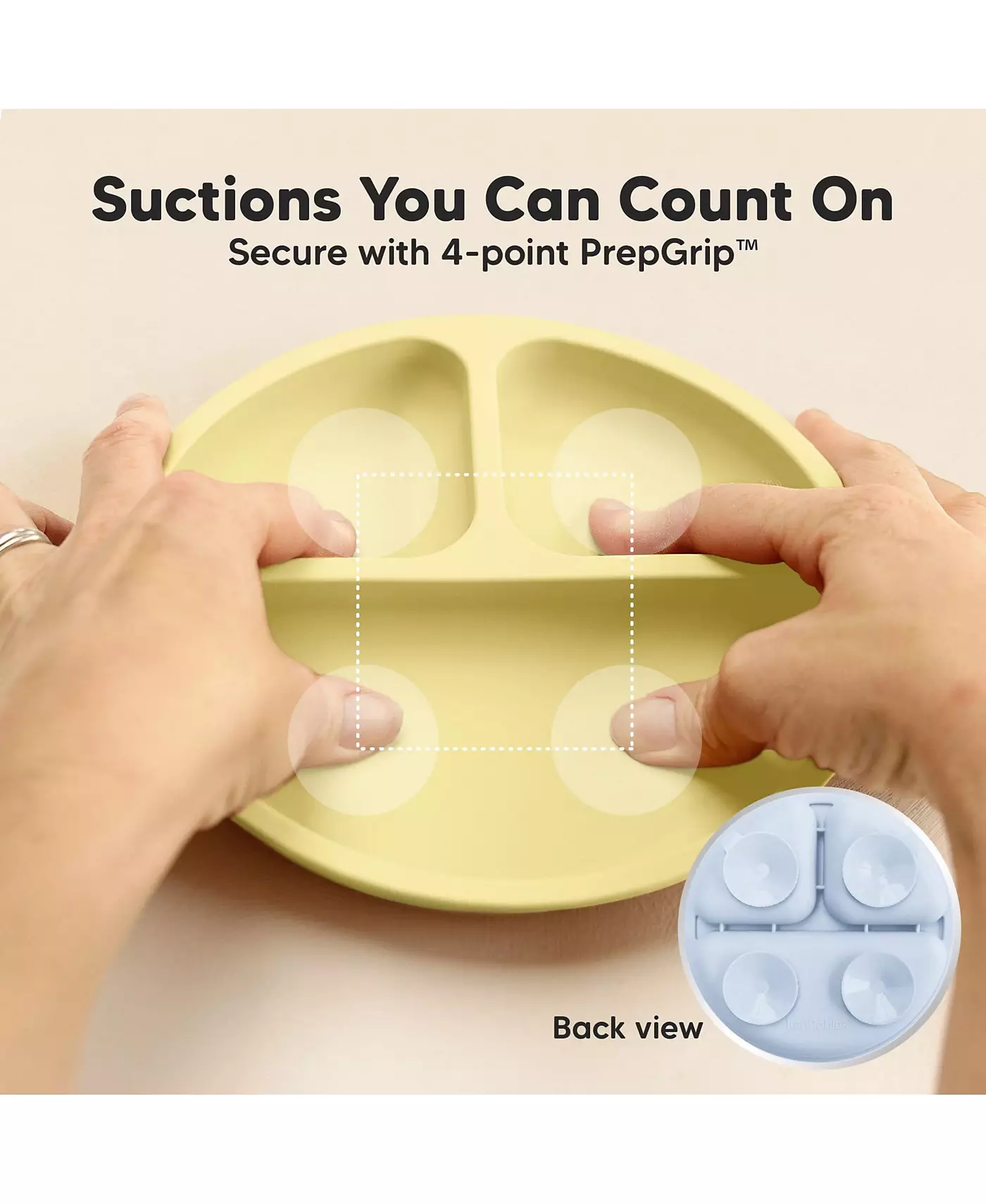 Упаковка из 3 тарелок с присосками для малышей KeaBabies, 100% силикон, детские тарелки с разделителями, без бисфенола-А, с присоской