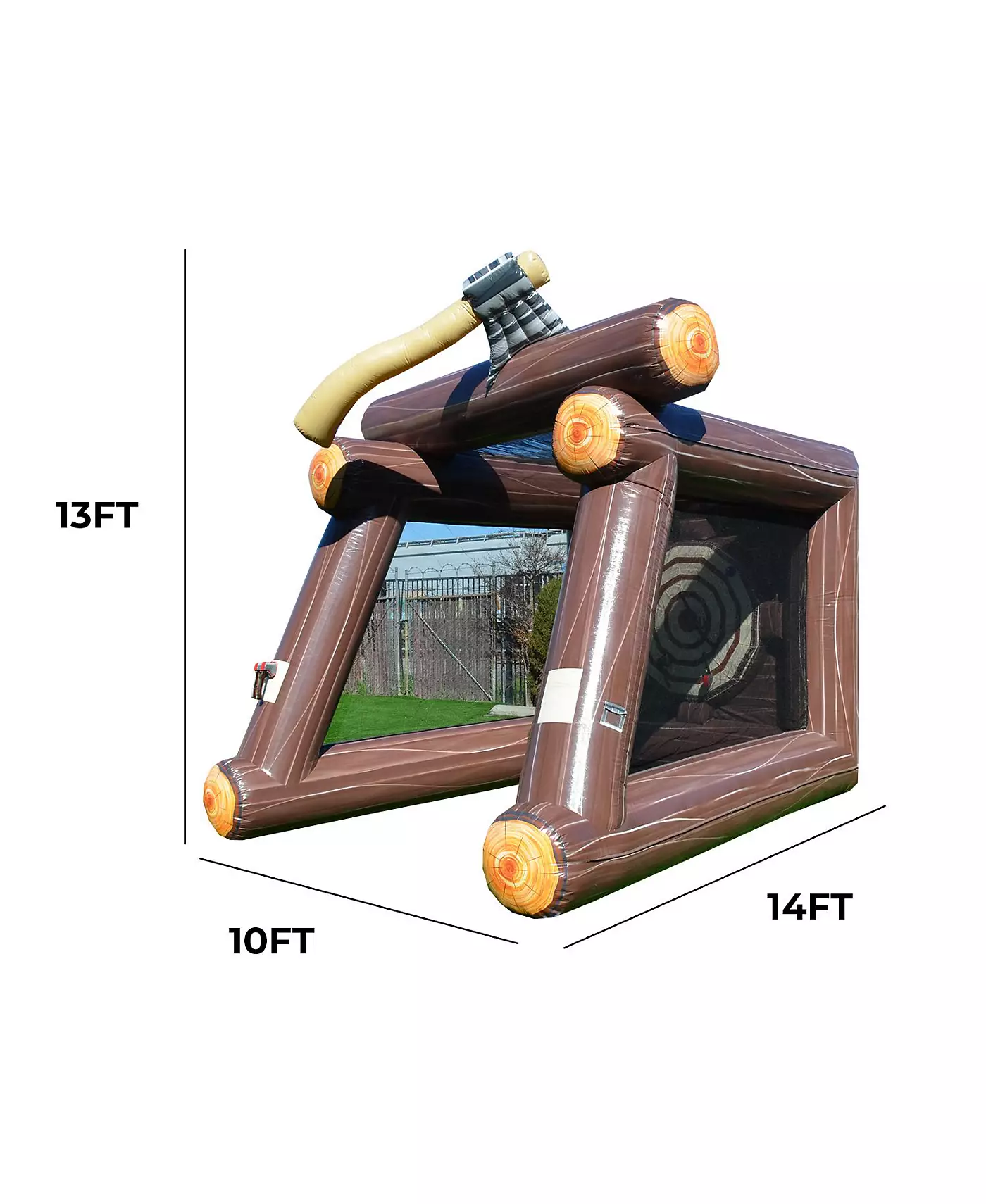 Xjump Axe метательная мишень для игры надувная (с воздуходувкой и пенопластовыми топорами)