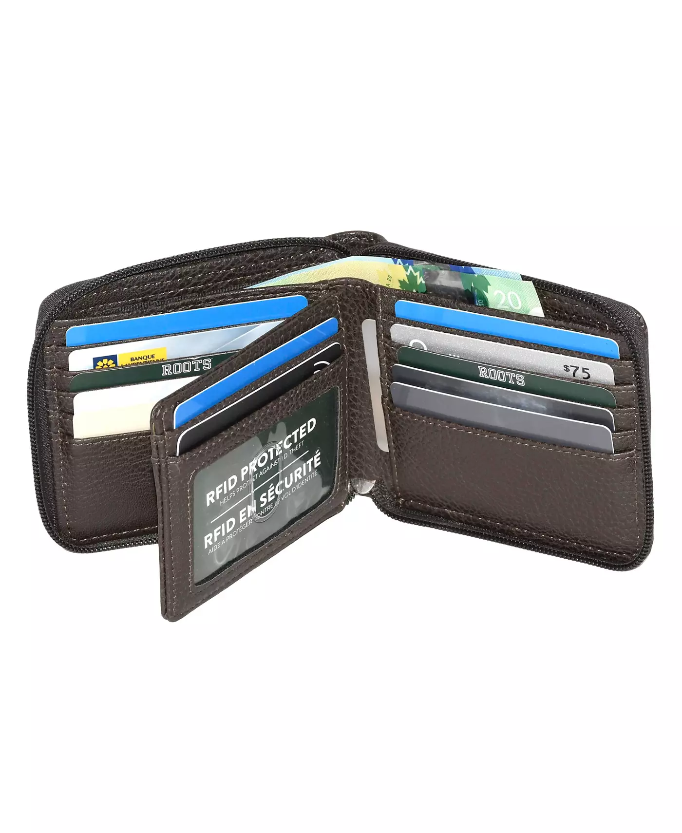 Мужской кошелек Roots Men Zipper Around с центральным крылом