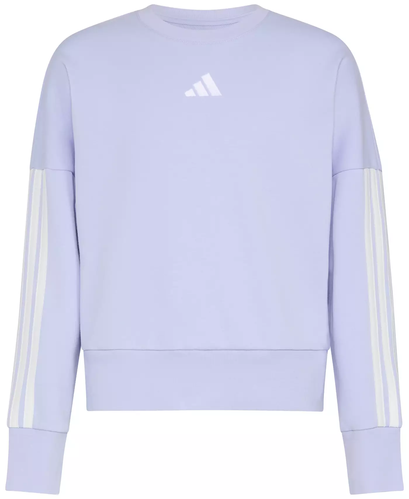 Толстовка-пуловер с круглым вырезом и длинными рукавами adidas Big Girls с тремя полосками из французского терри