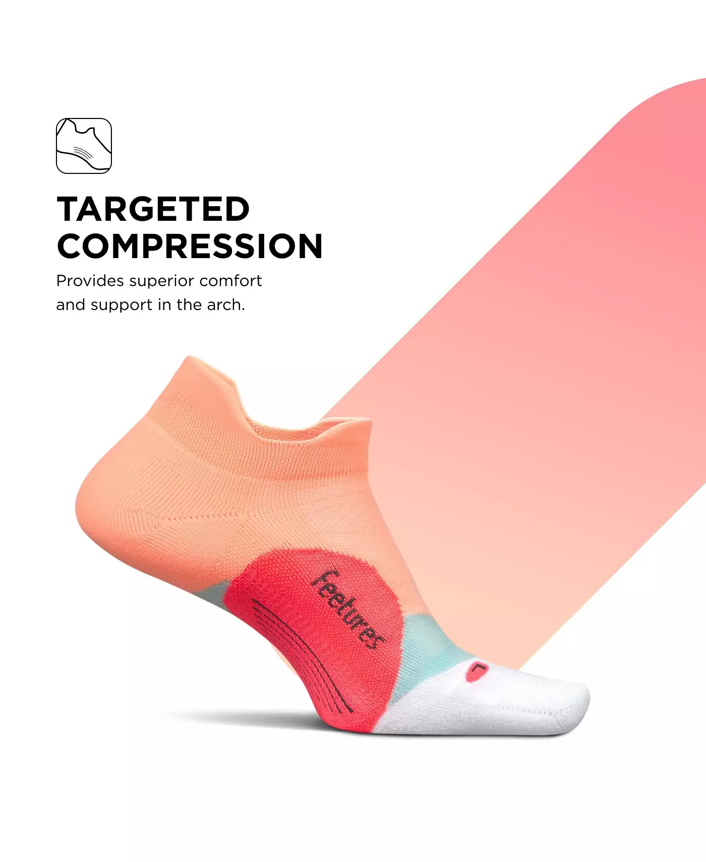 Носки Feetures Elite Light Cushion No Show Tab Ankle Socks — спортивные носки с направленной компрессией