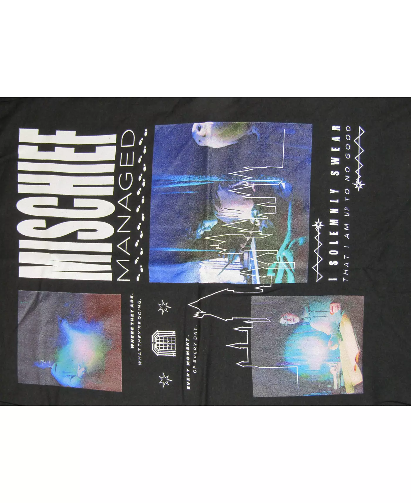 Футболка с рисунком Гарри Поттера Big & Tall Hedwig Mischief Managed Black - 4XL