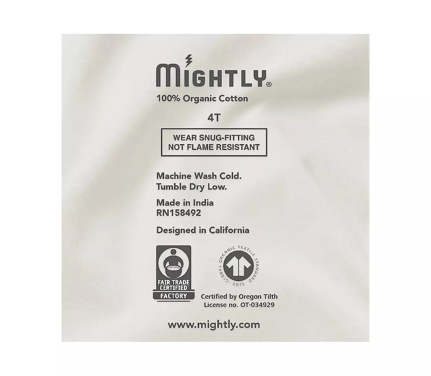 Пижама облегающая Mightly Big Girls Rebel x Kids' Fair Trade из 100% органического хлопка, комплект из 2 предметов
