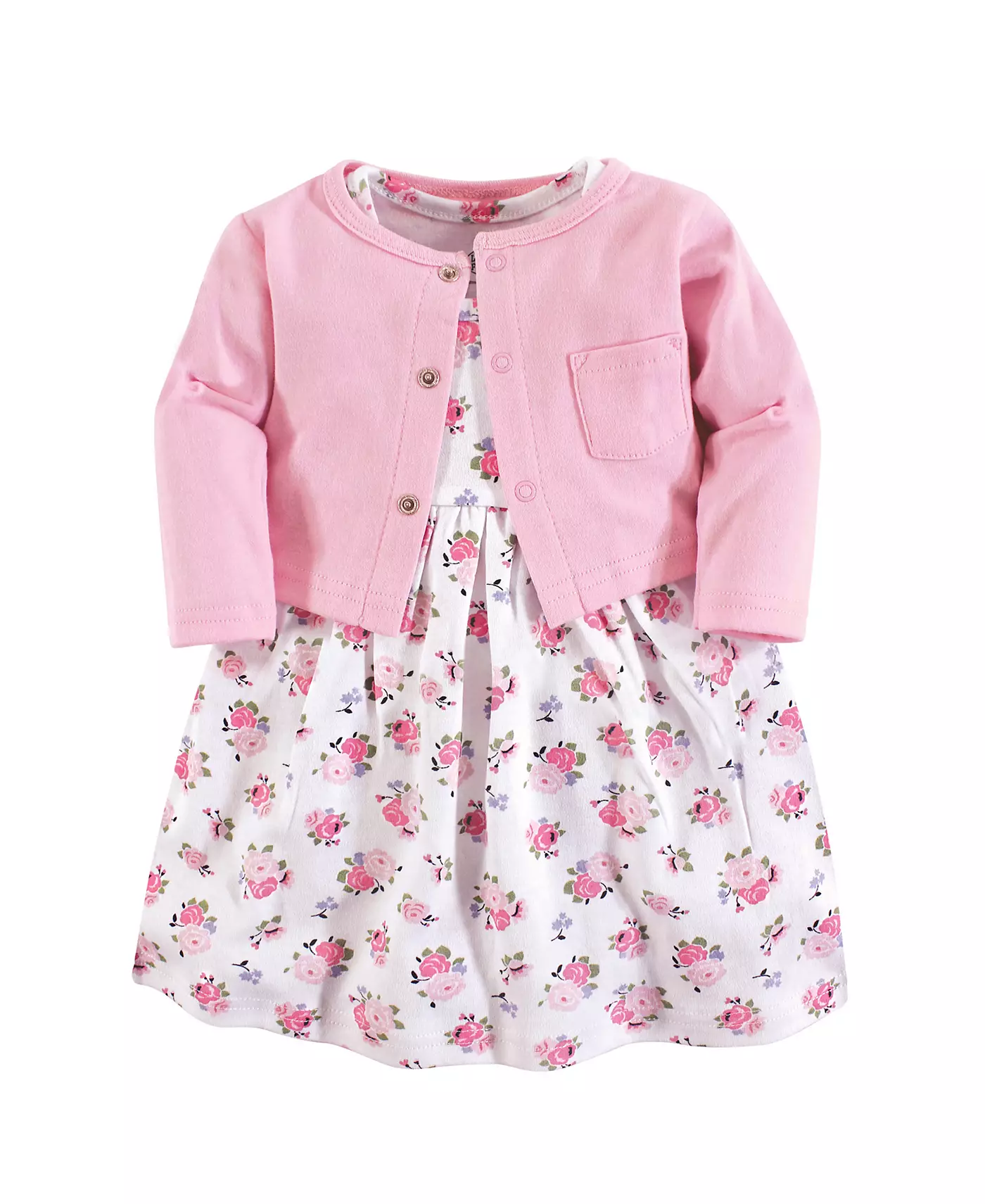 Платье и кардиган для девочек Luvable Friends, комплект из 2 предметов, синий цветочный узор