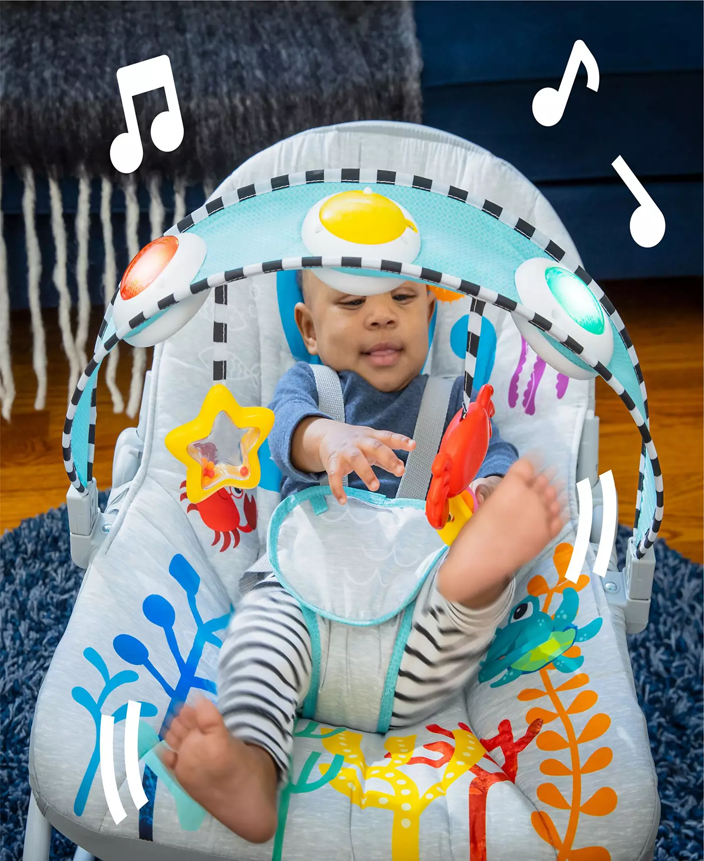 Baby Einstein Младенец для малышей Kick to It Opus Musical Rocker
