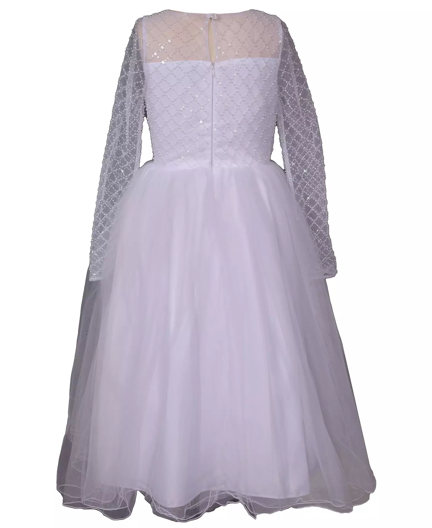 Платье Bonnie Jean для больших девочек с решеткой и бисером для первого причастия