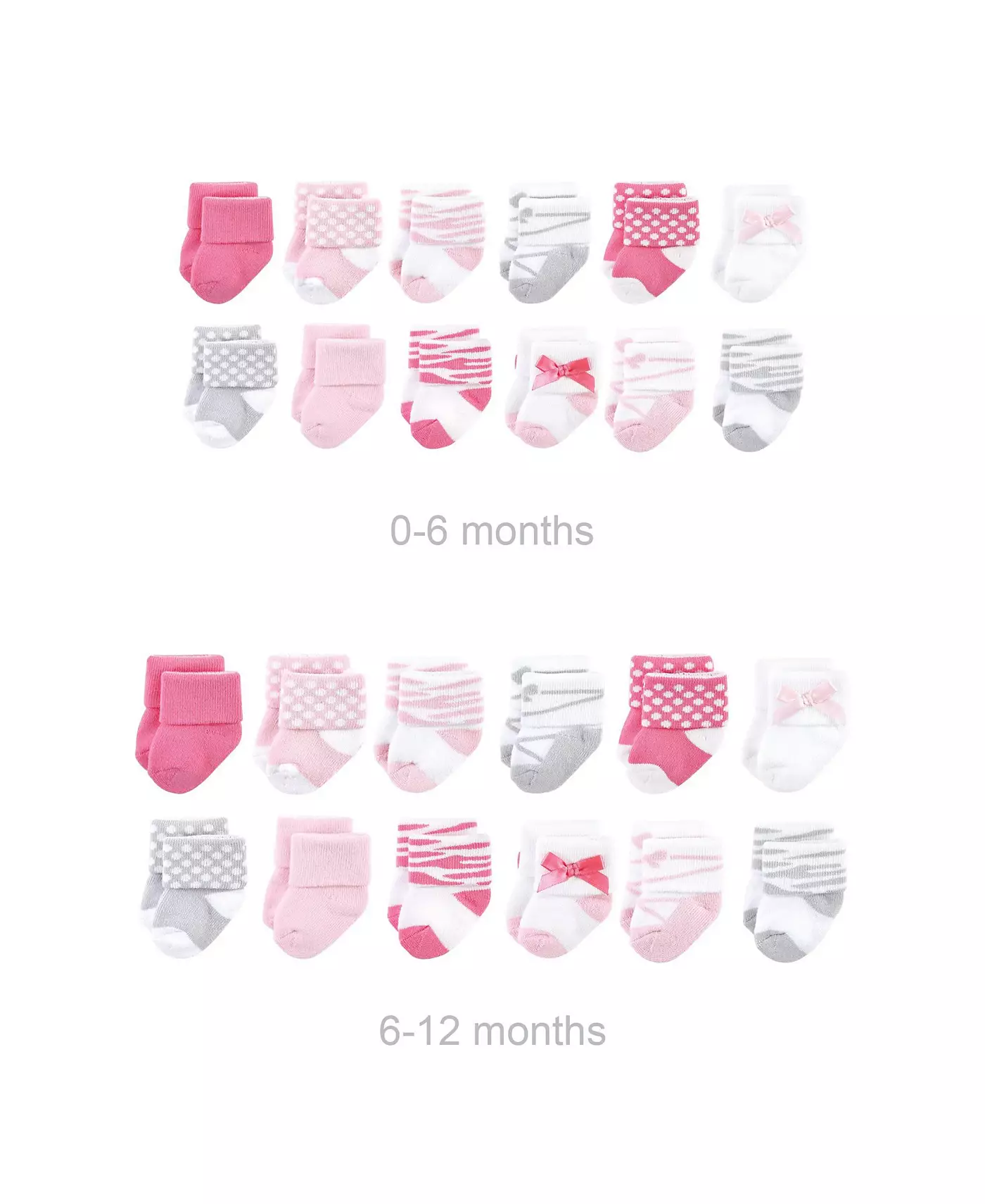 Носки Luvable Friends Baby Girls Grow with Me из хлопка и махровых тканей