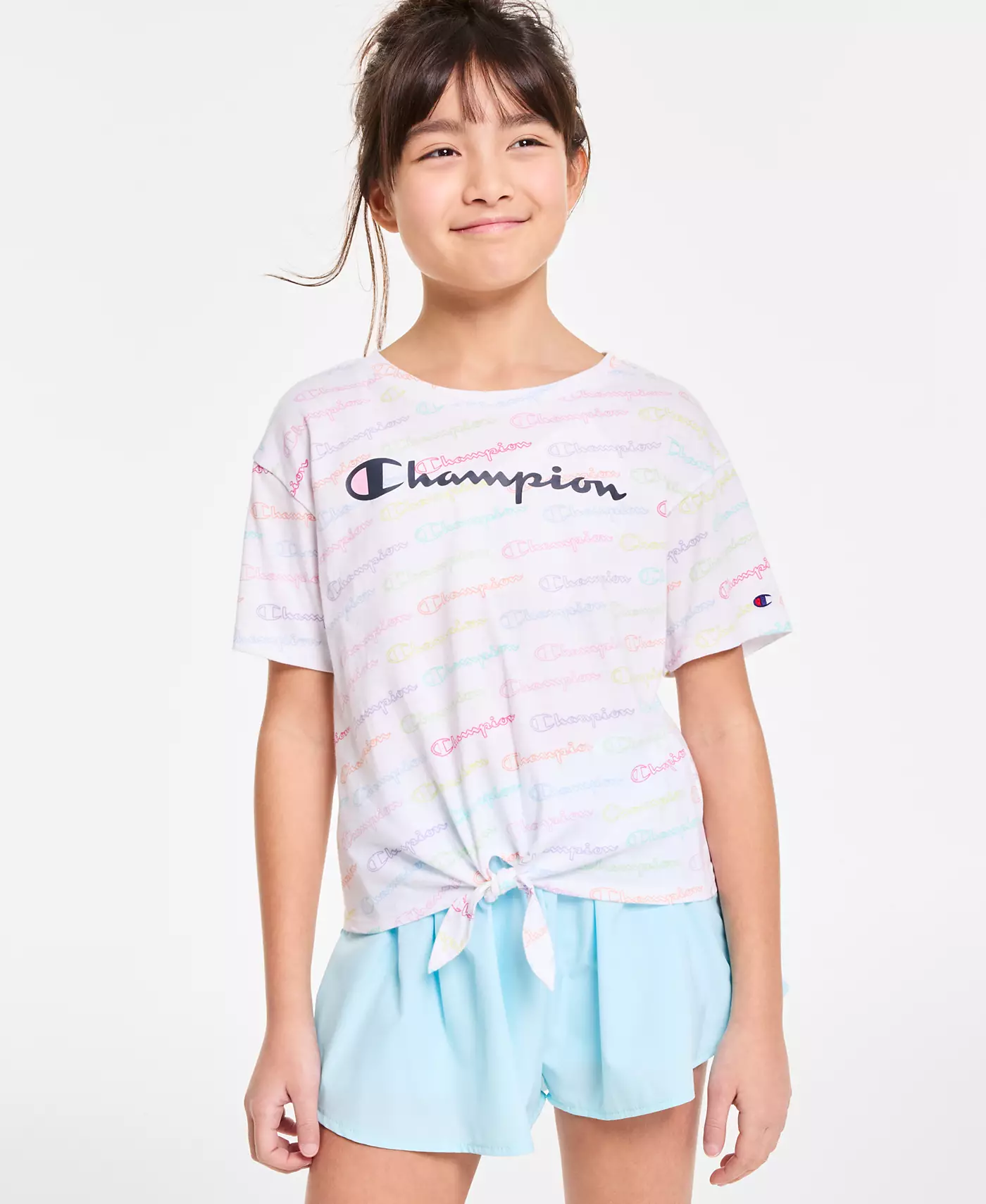 Футболка с завязкой спереди для приветствия и встречи с чемпионами среди больших девочек