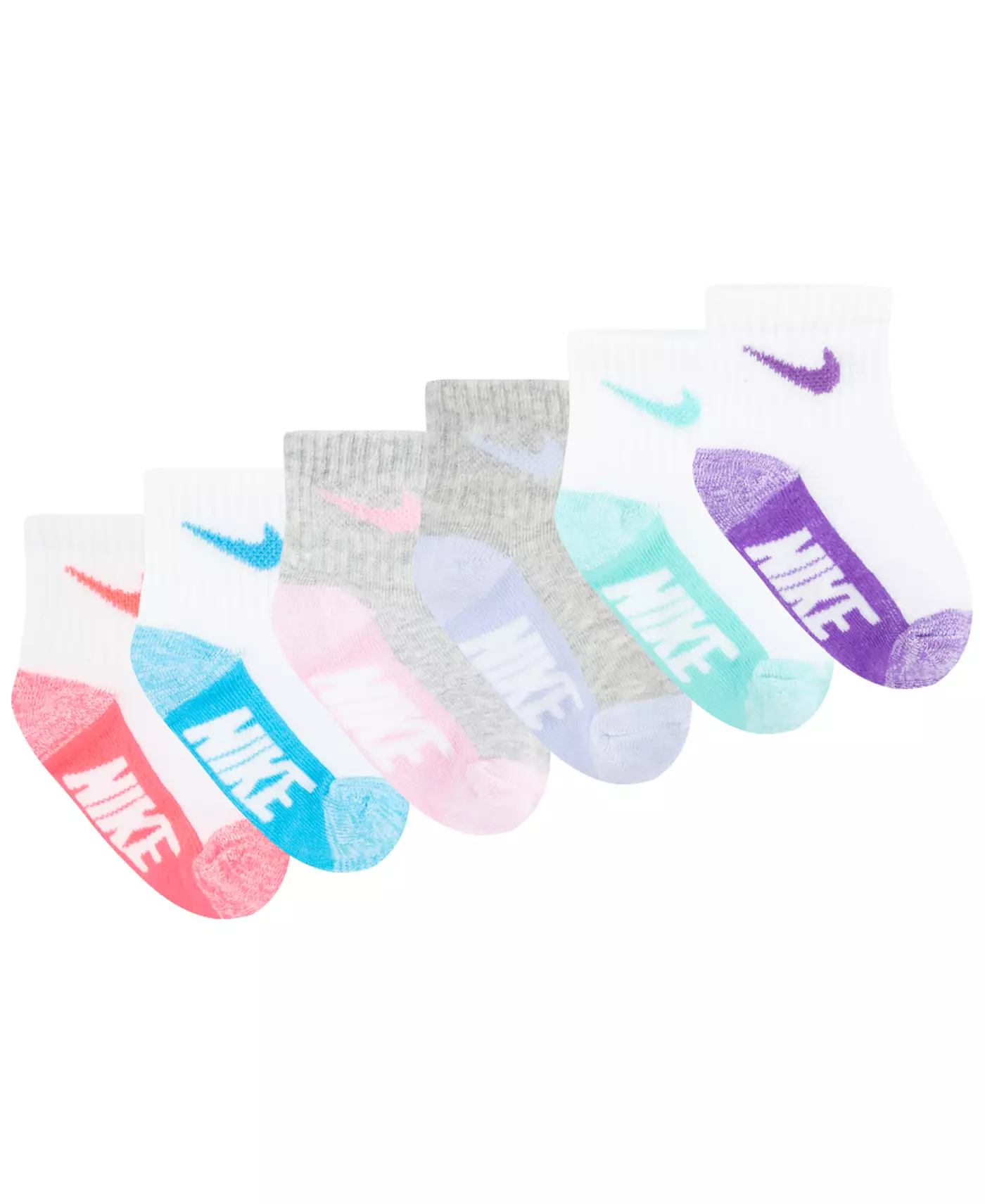 Носки Nike для малышей и малышей с разноцветным логотипом, упаковка из 6 шт.