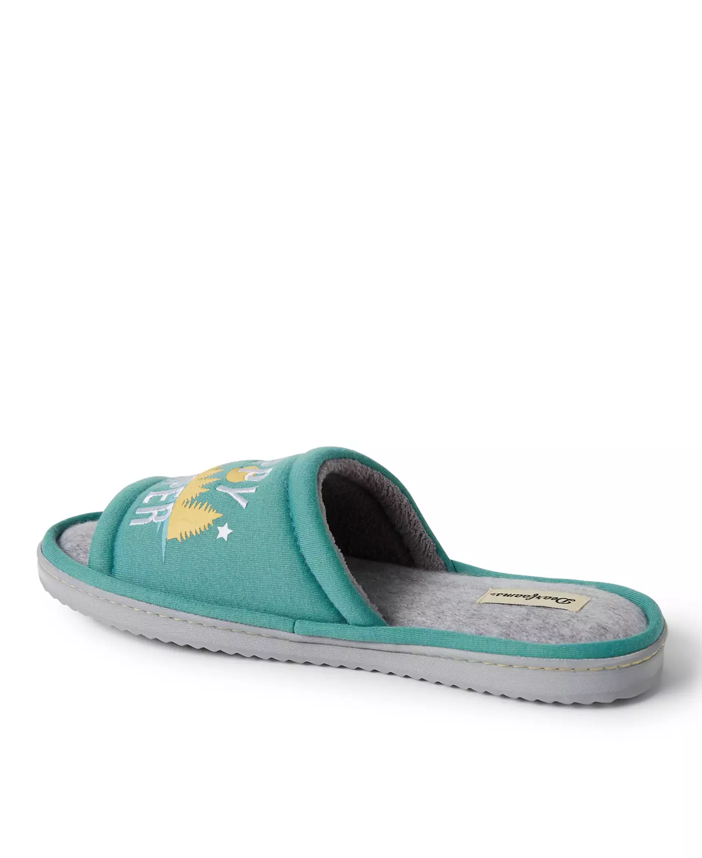 Мужские тапочки Dearfoams Men s Lennox Happy Camper Knit Shower Slide House Slipper