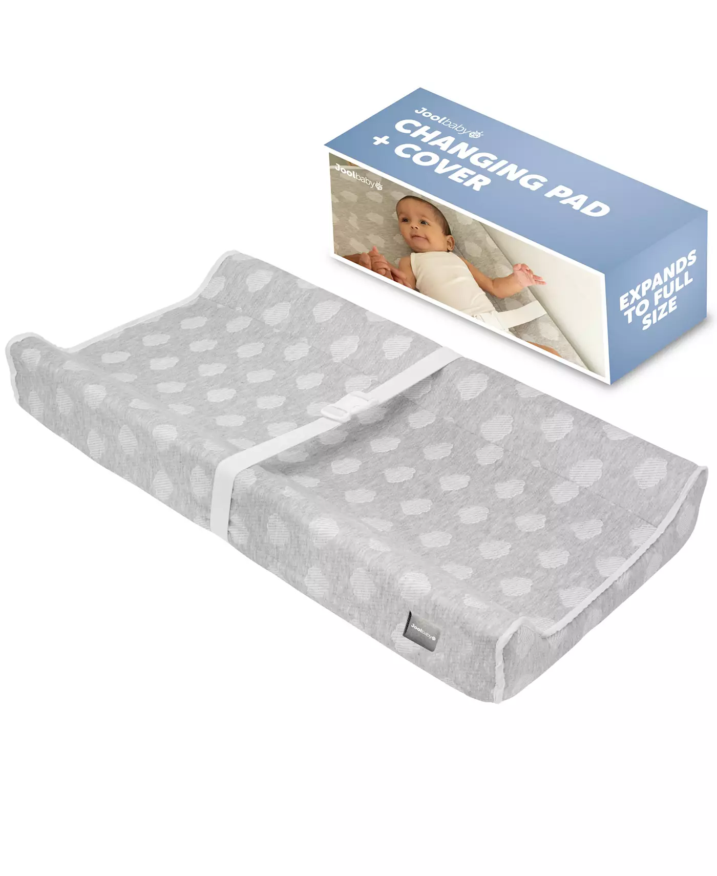 Детский контурный пеленальный столик Jool Baby - водонепроницаемый и нескользящий дизайн, в комплект входит удобный, дышащий и моющийся чехол