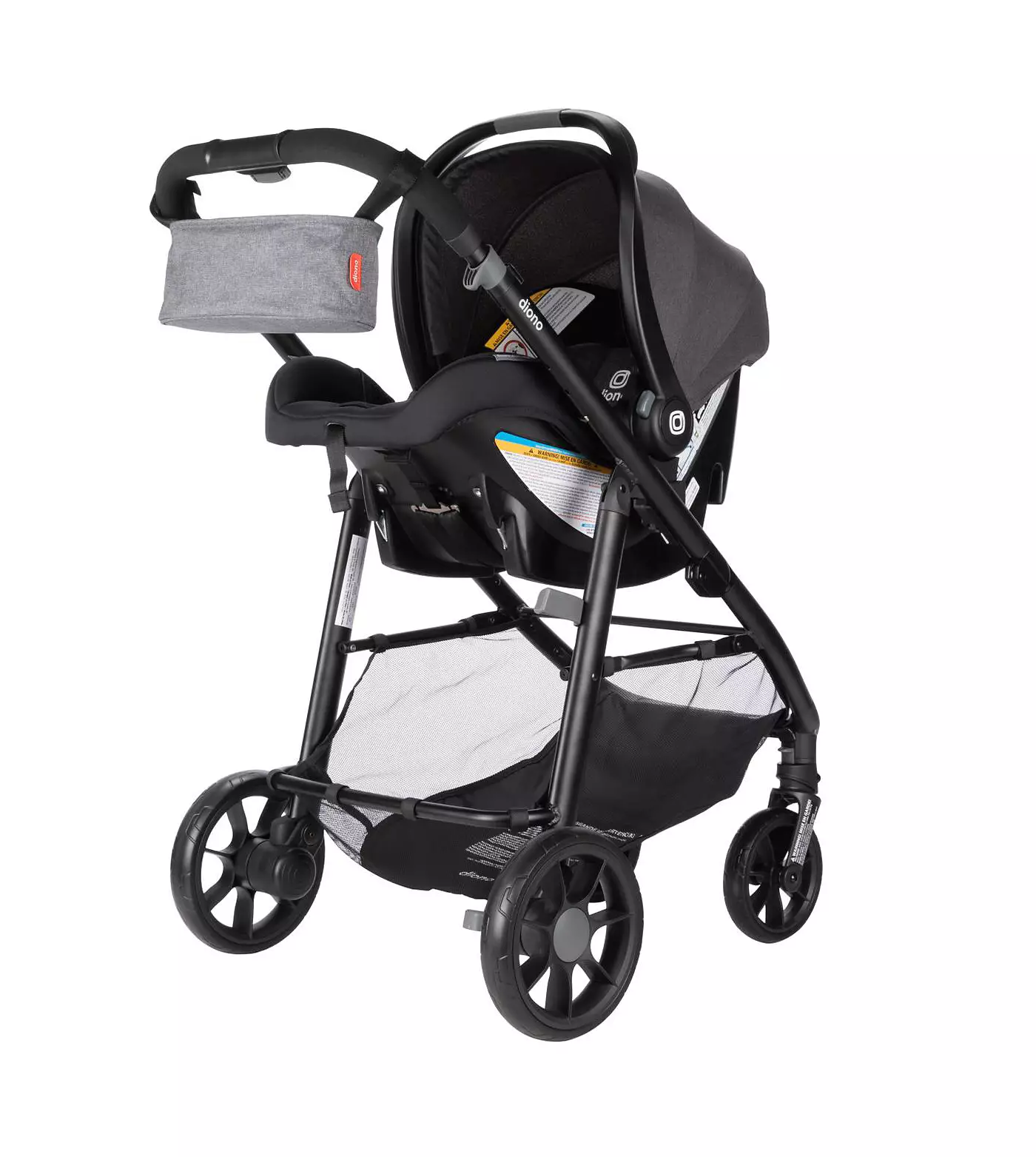 Система для путешествий Diono Quantum 4 3-в-1 с детским автокреслом LiteClik30 R SafePlus и базой, серый сланец