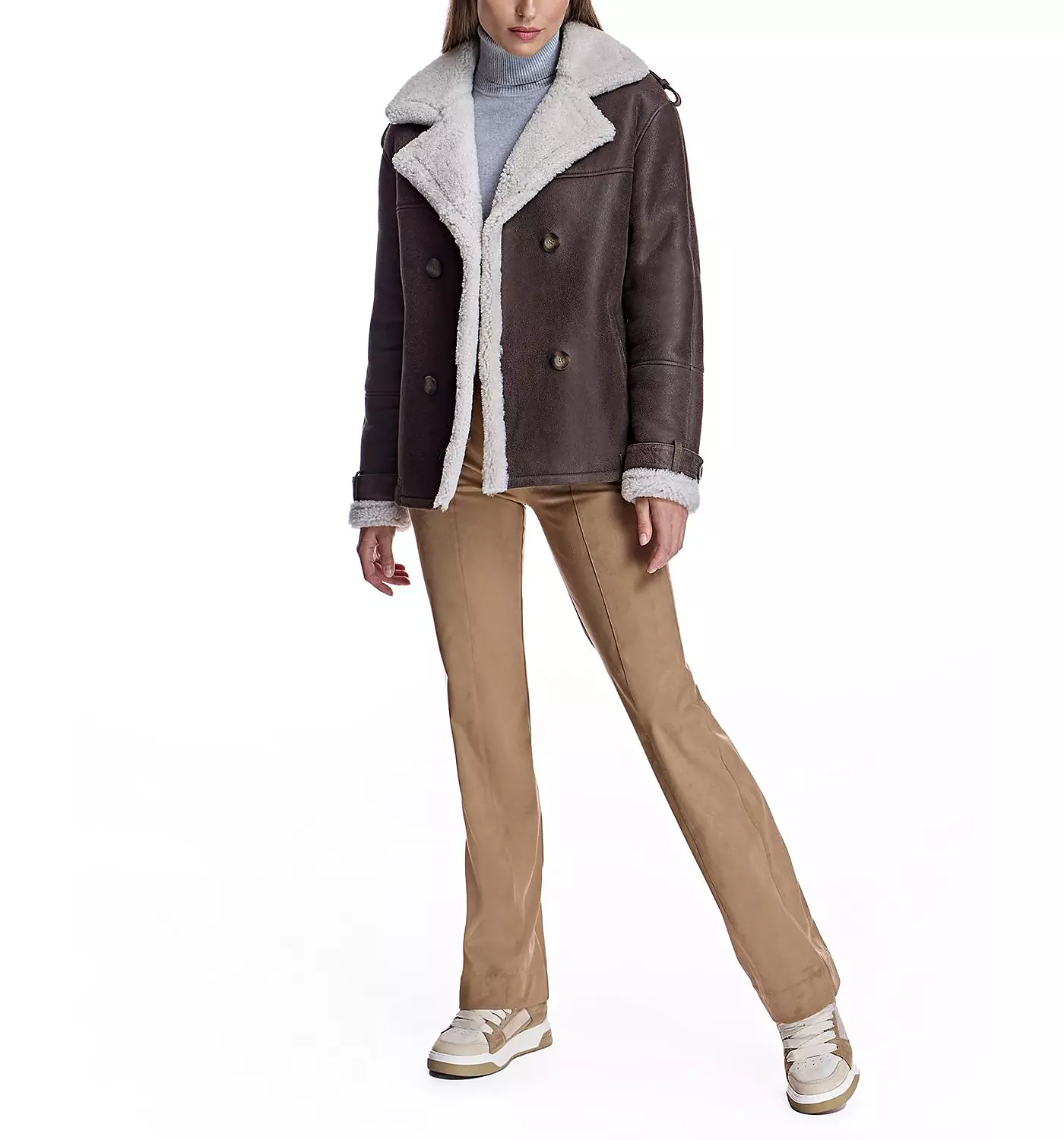 Женская куртка-бушлат из овчины Julia & Stella By Maximilian