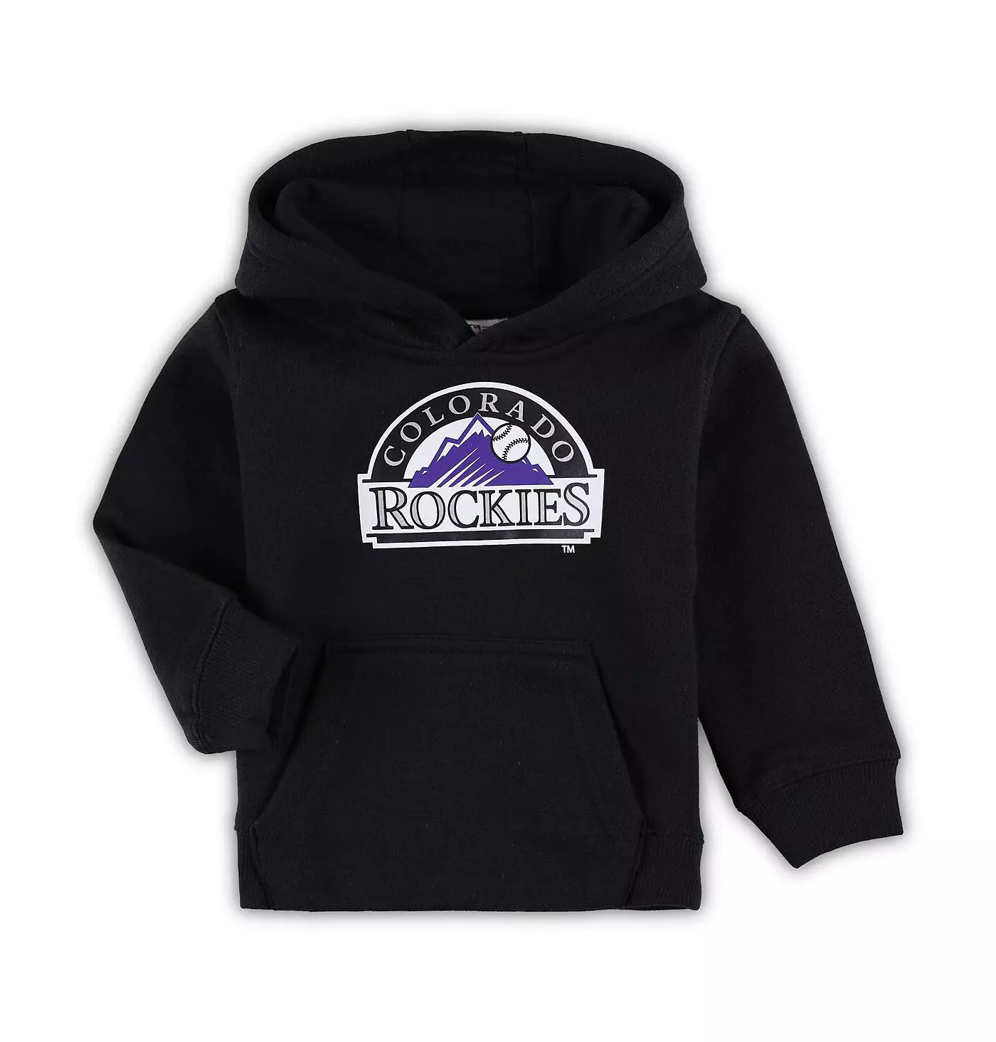 Outerstuff Малыши Мальчики и Девочки Черный Колорадо Рокиз Команда Основной Логотип Флисовый Пуловер Толстовка