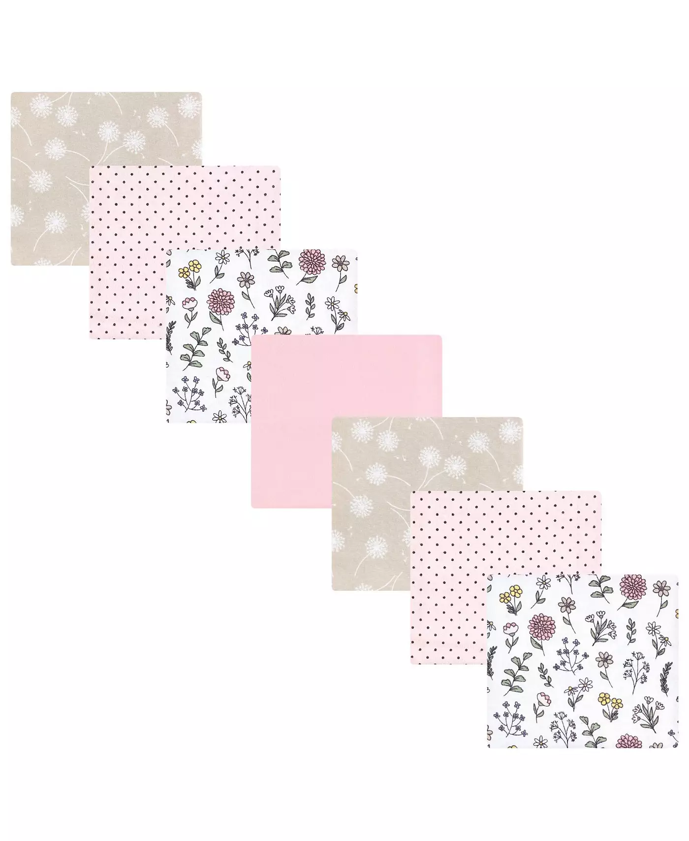 Комплект одеял для новорожденных девочек Hudson Baby из хлопка и полиэфирной фланели, Dandelion Wish, один размер