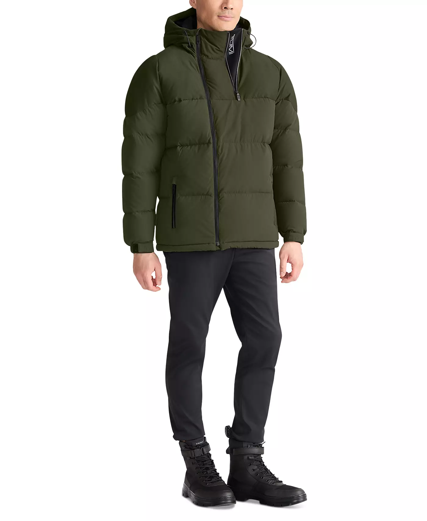Мужская асимметричная куртка TUMI Premium Down Fill Heavyweight Puffer с застежкой-молнией