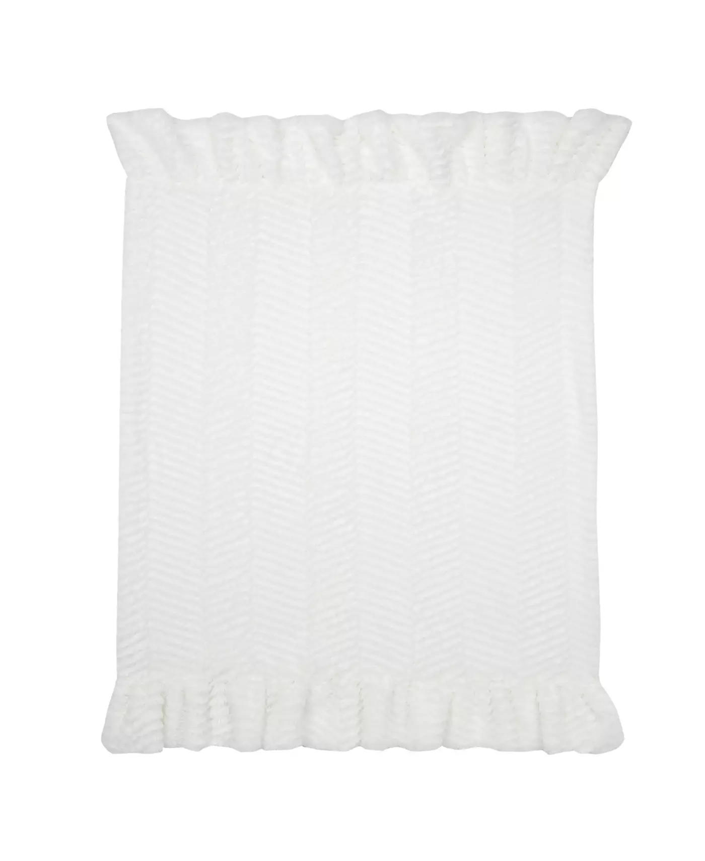Детское одеяло Lambs & Ivy Signature White Ruffled Lux Minky/Jersey Chevron