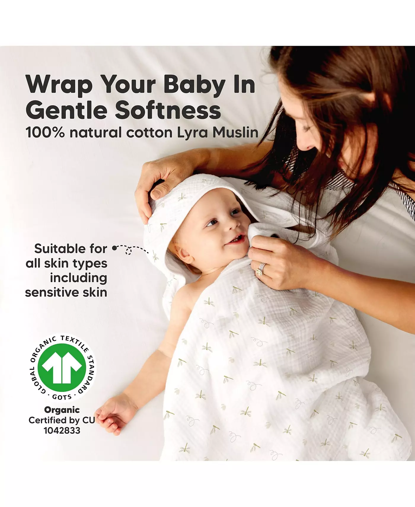 Детские полотенца KeaBabies Lyra Muslin с капюшонами для новорожденных девочек и мальчиков, 100% органический хлопок, мягкие детские банные полотенца с капюшоном