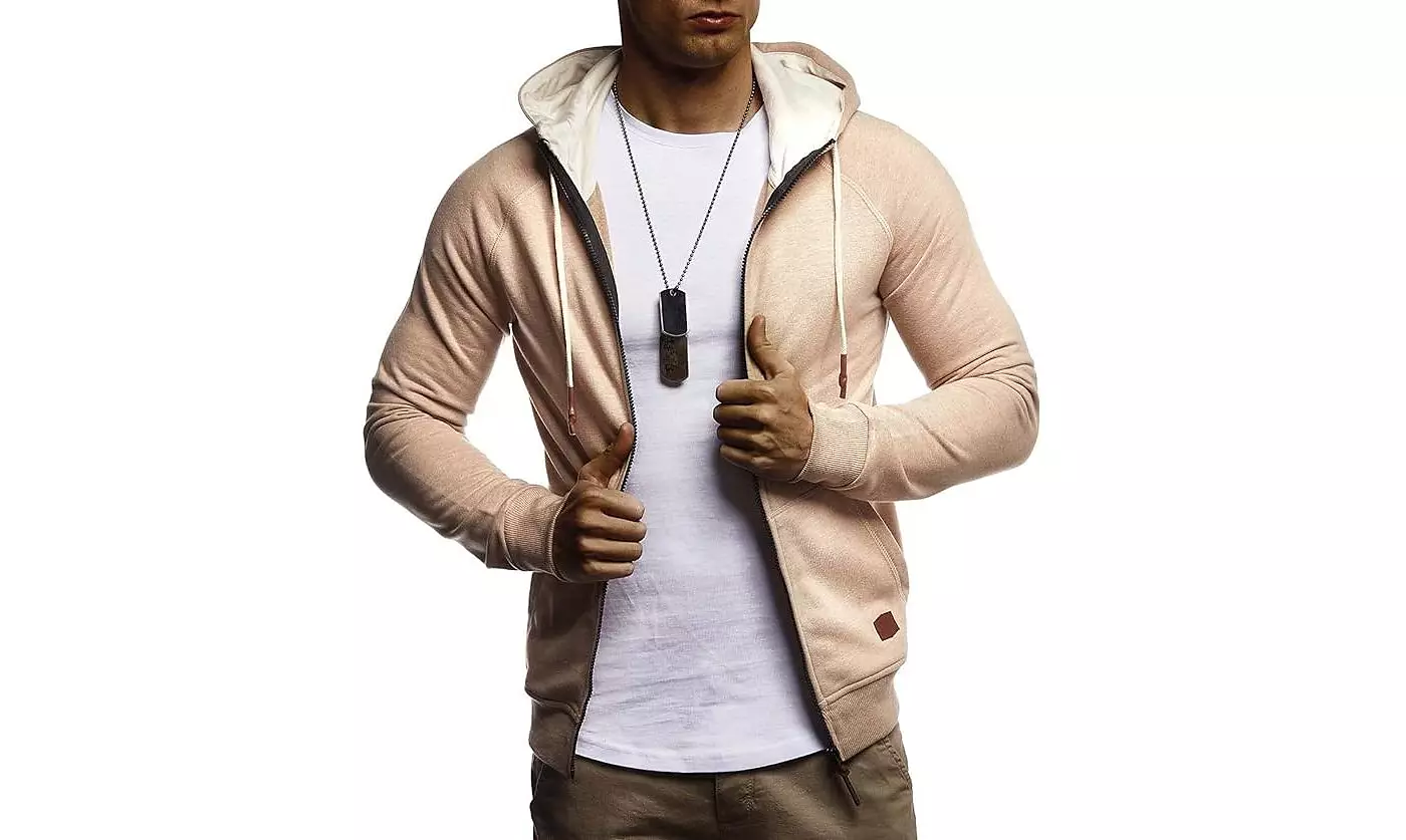 Мужская толстовка Leif Nelson с застежкой-молнией и длинным рукавом, облегающая, с капюшоном, куртка-свитер LN-8124 M - Размер черный