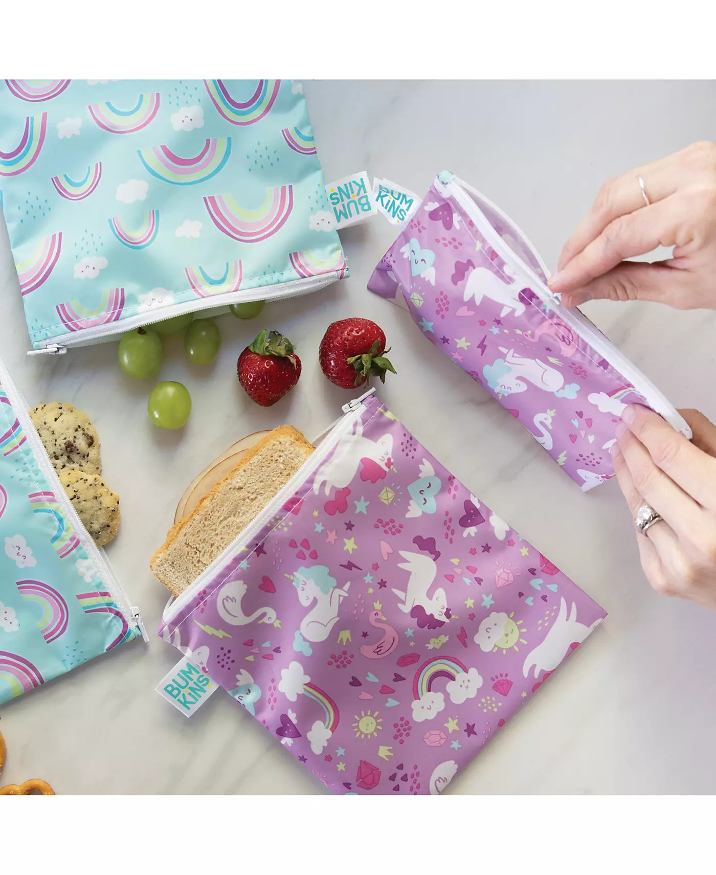 Bumkins Baby Boys Printed Travel Snack Bag Set, Упаковка из 2 шт.