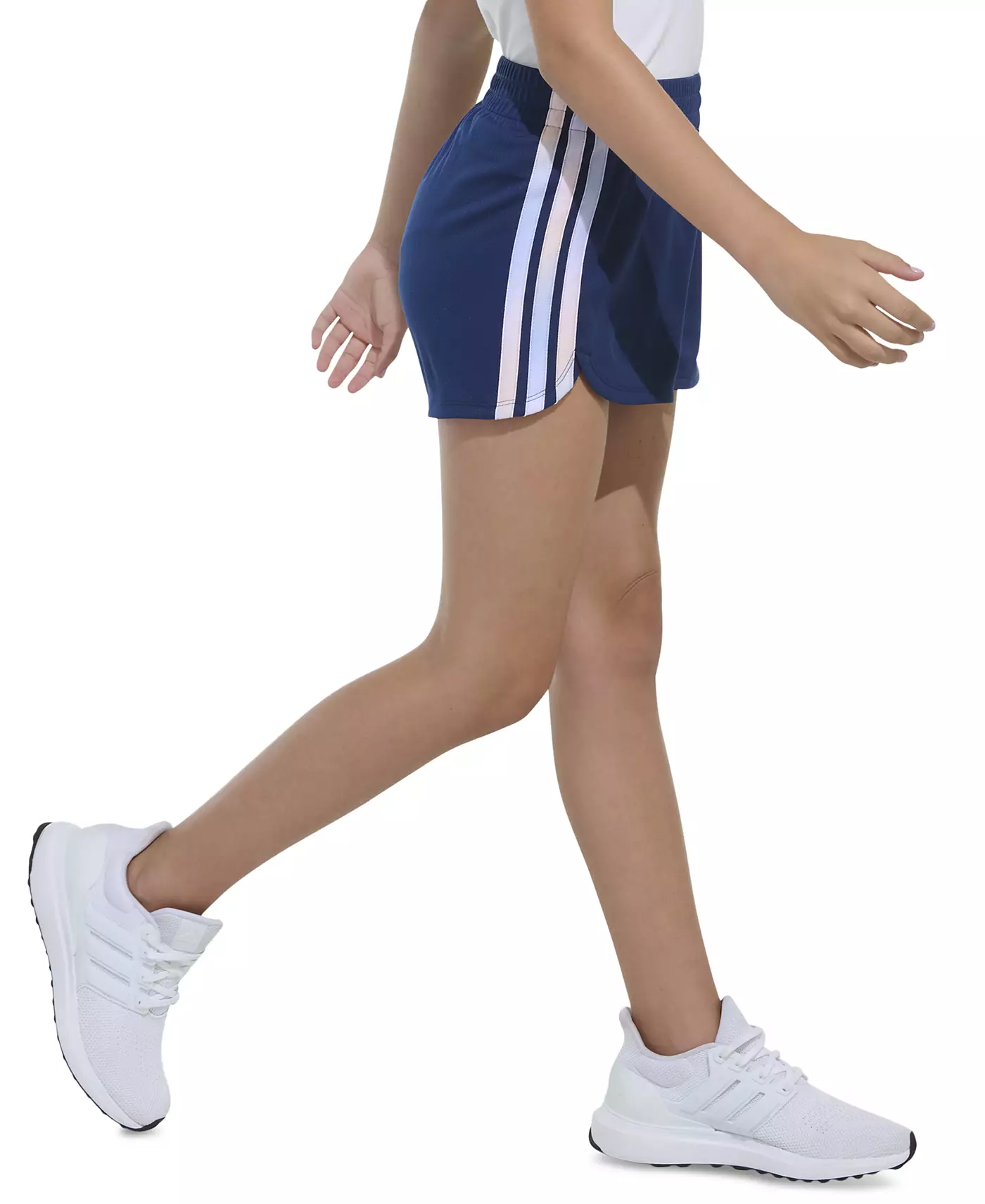 Шорты для девочек Adidas Big Girls с эластичным поясом и градиентом в 3 полоски Pacer Mesh