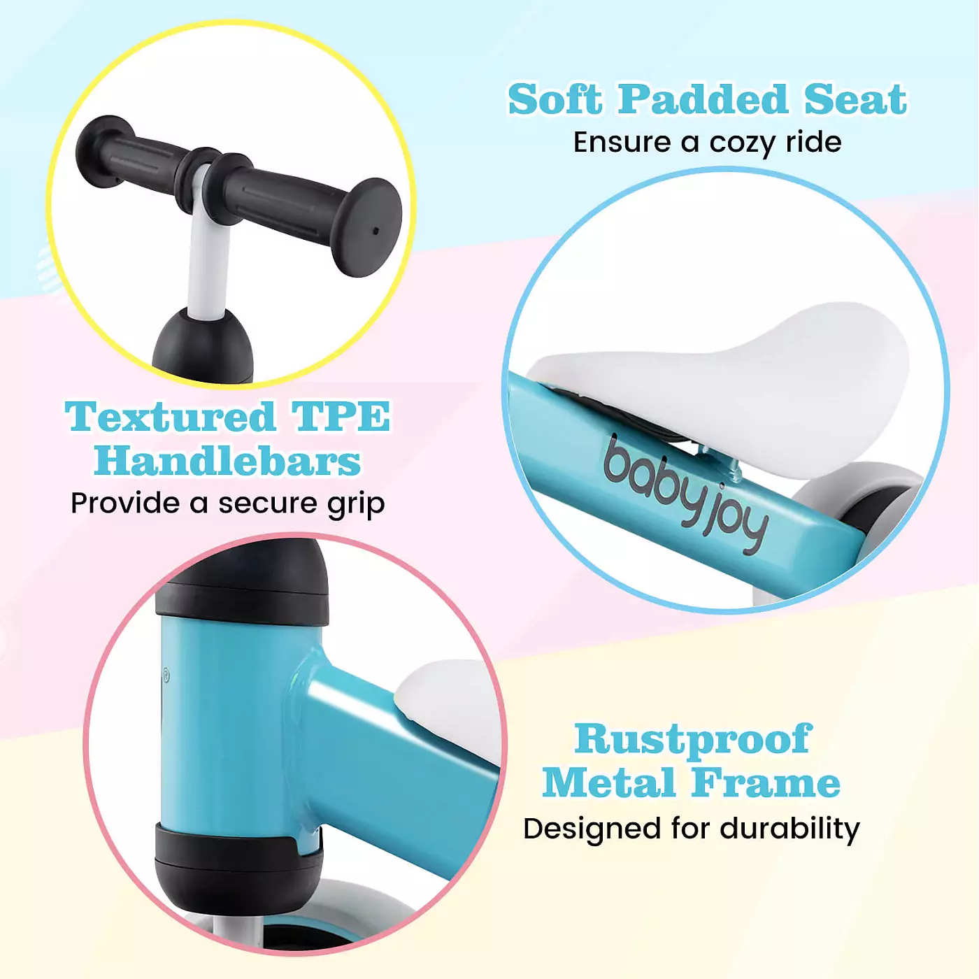 Costway 4-х колесный детский беговел детский ходунки без педалей