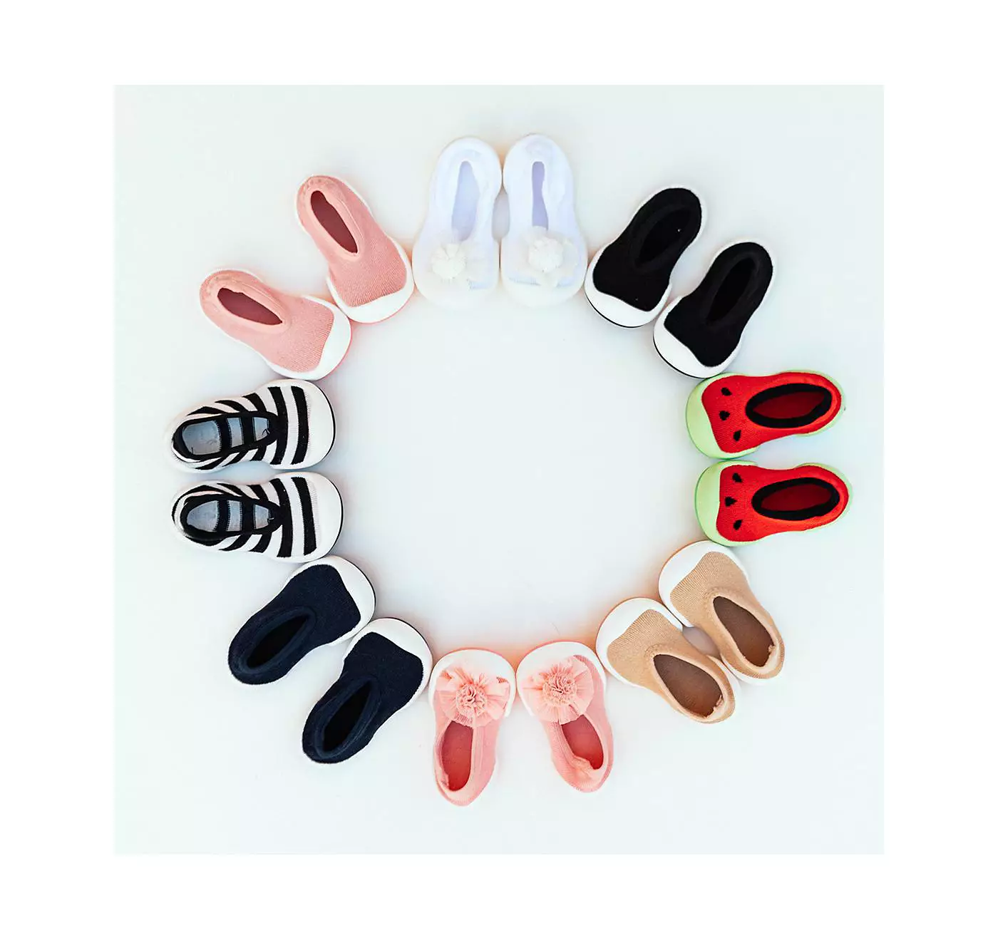 Komuello Младенческая Девочки Мальчик Дышащие Моющиеся Нескользящие Носки Туфли На Плоской Подошве - Оникс