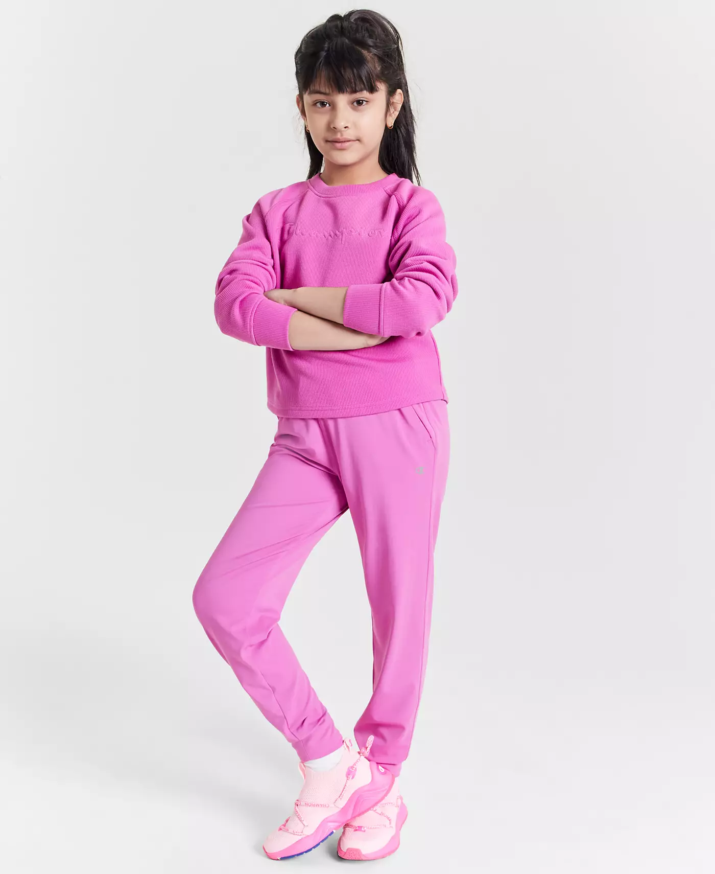 Свитшот Champion Active Ribbed Crewneck и классические эластичные джоггеры с логотипом