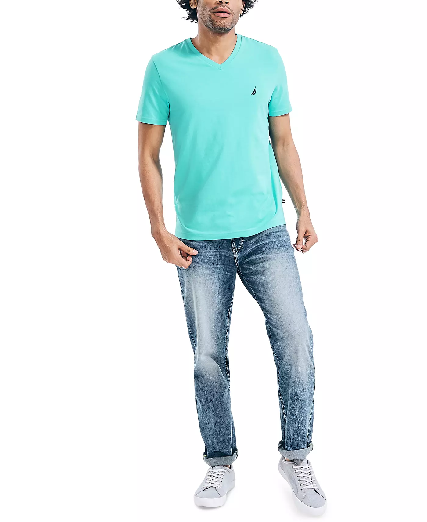 Мужская футболка Nautica Classic-Fit из хлопка с V-образным вырезом