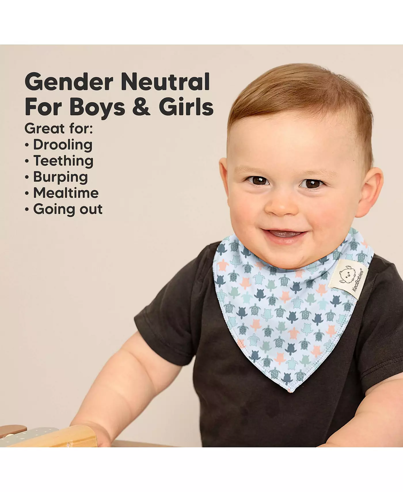 KeaBabies 8pk Детские нагрудники-банданы, детские слюнявчики для девочек, мальчиков, детские нагрудники для младенцев, новорожденных