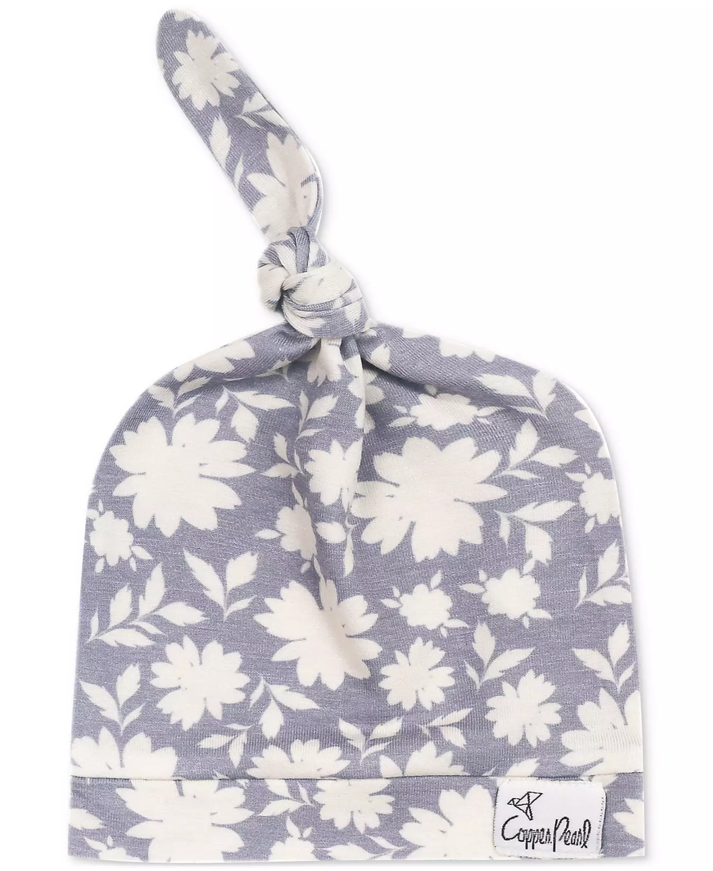 Детская шапочка с медным жемчугом и узлом сверху