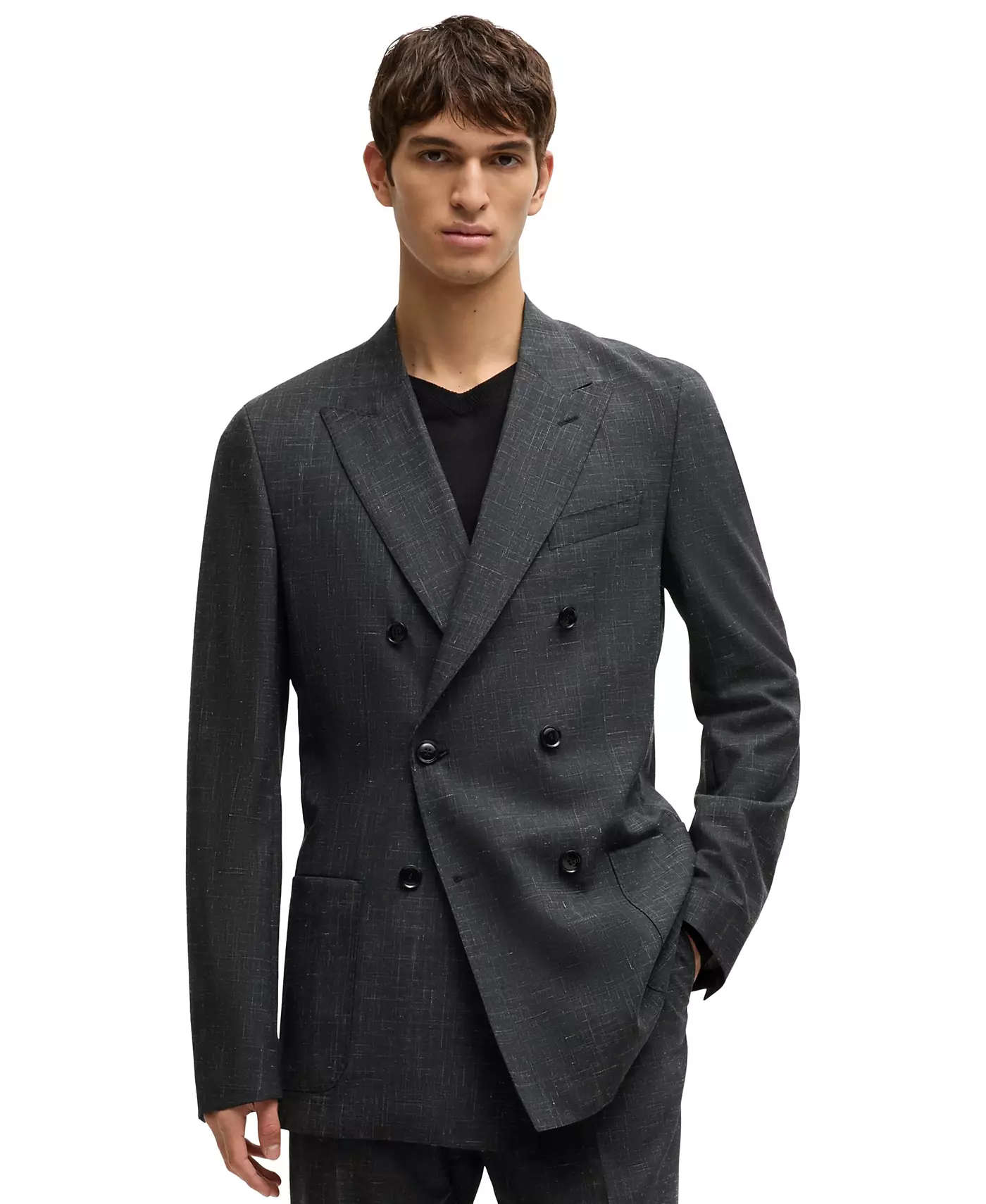 Мужской костюм Hugo Boss Patterned Slim-Fit