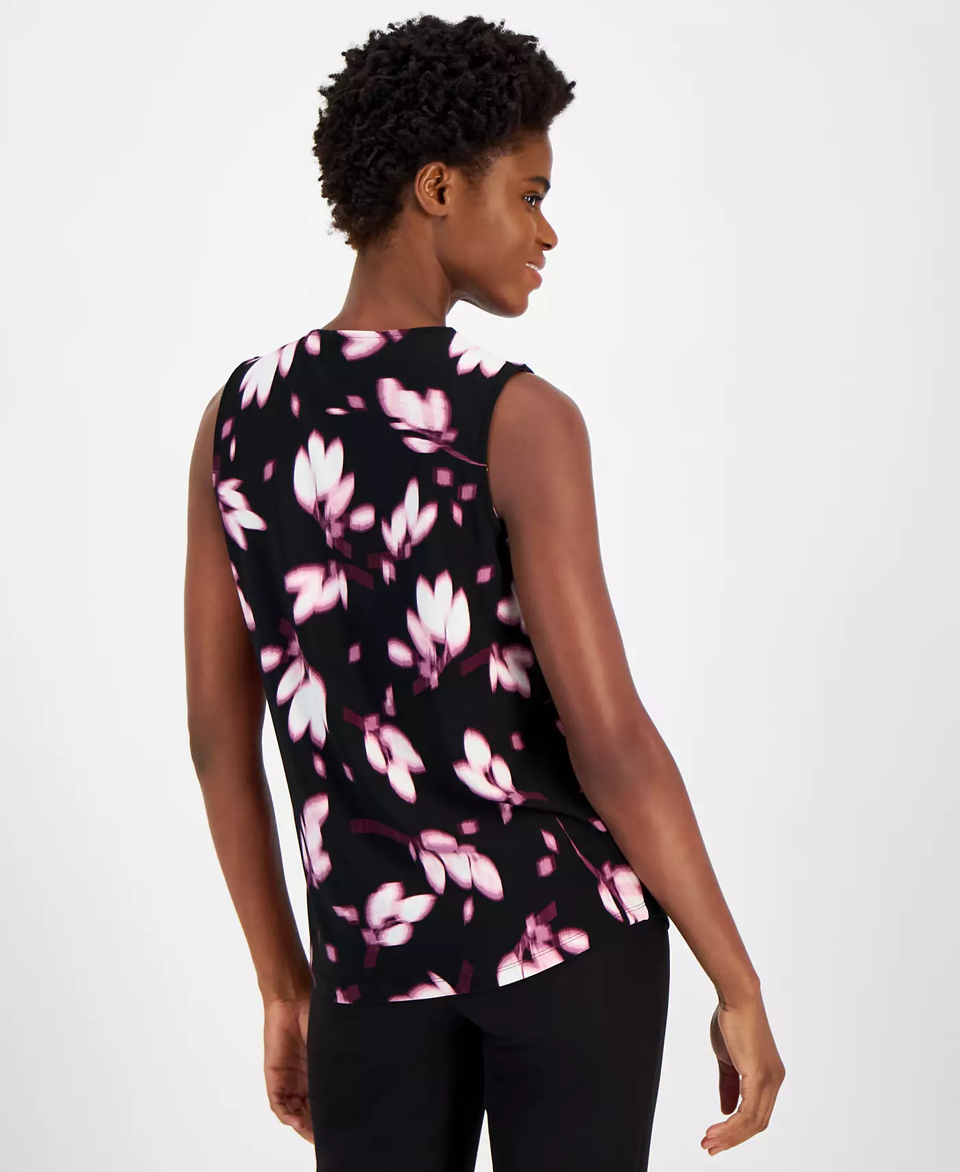 Женский топ Anne Klein без рукавов с принтом и V-образным вырезом