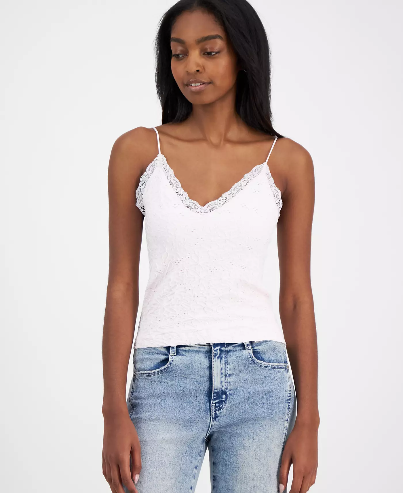 Бесшовная майка Hippie Rose Juniors с кружевной отделкой