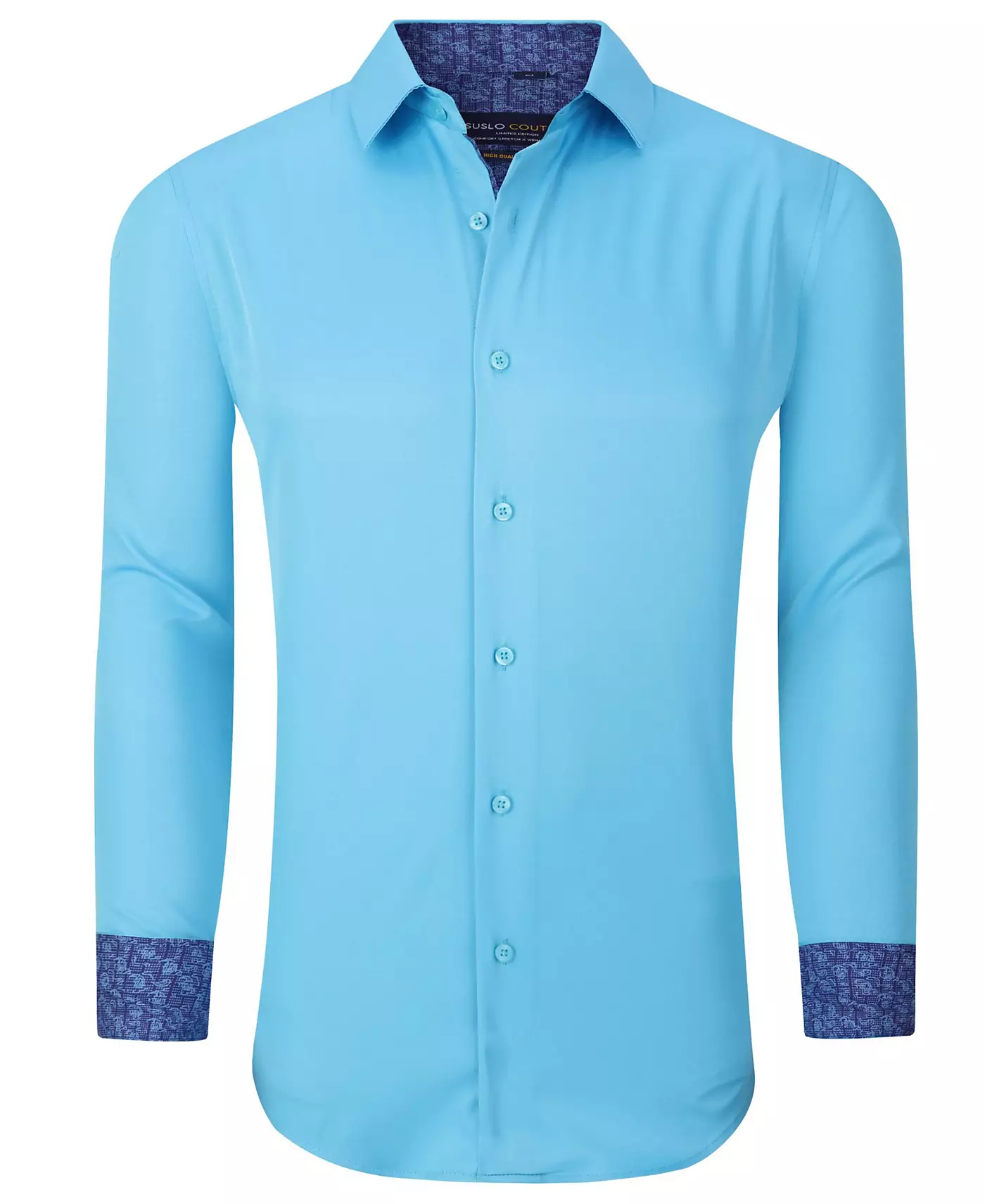 Мужская рубашка Suslo Couture Solid Slim Fit Wrinkle Free Stretch