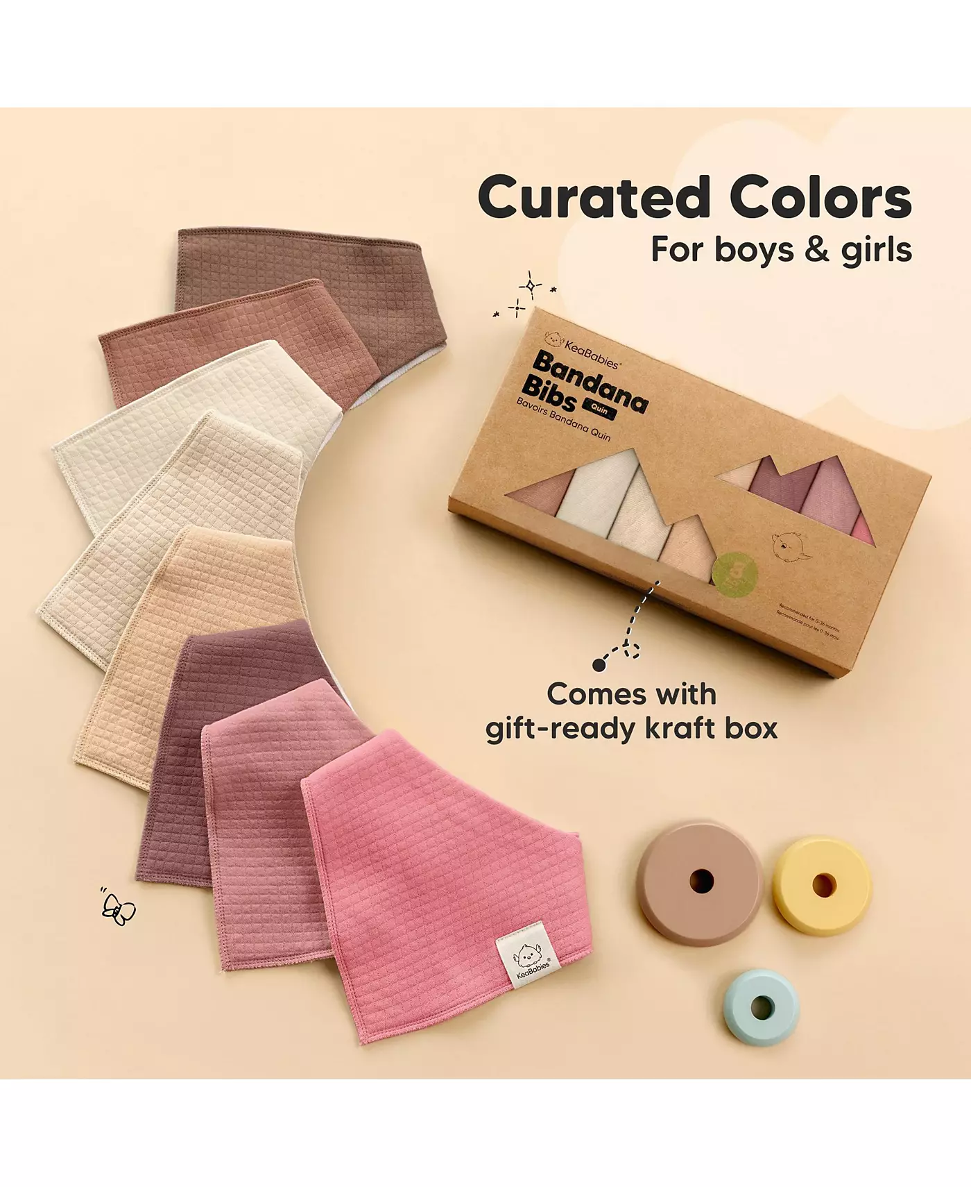 KeaBabies 8pk Quin Bandana Bibs, детские нагрудники для слюнотечения и прорезывания зубов, хлопковые слюнявчики для новорожденных девочек и мальчиков