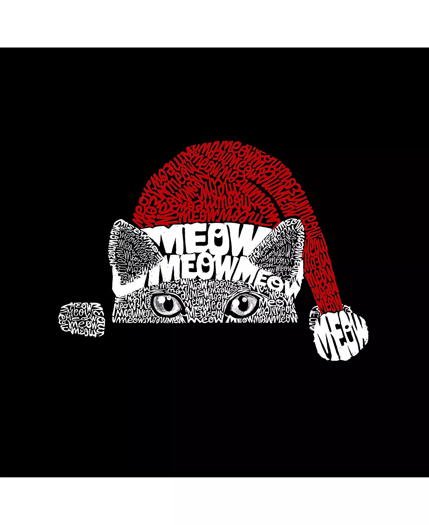 LA Pop Art Christmas Peeking Cat - Маленькая сумка-тоут Word Art