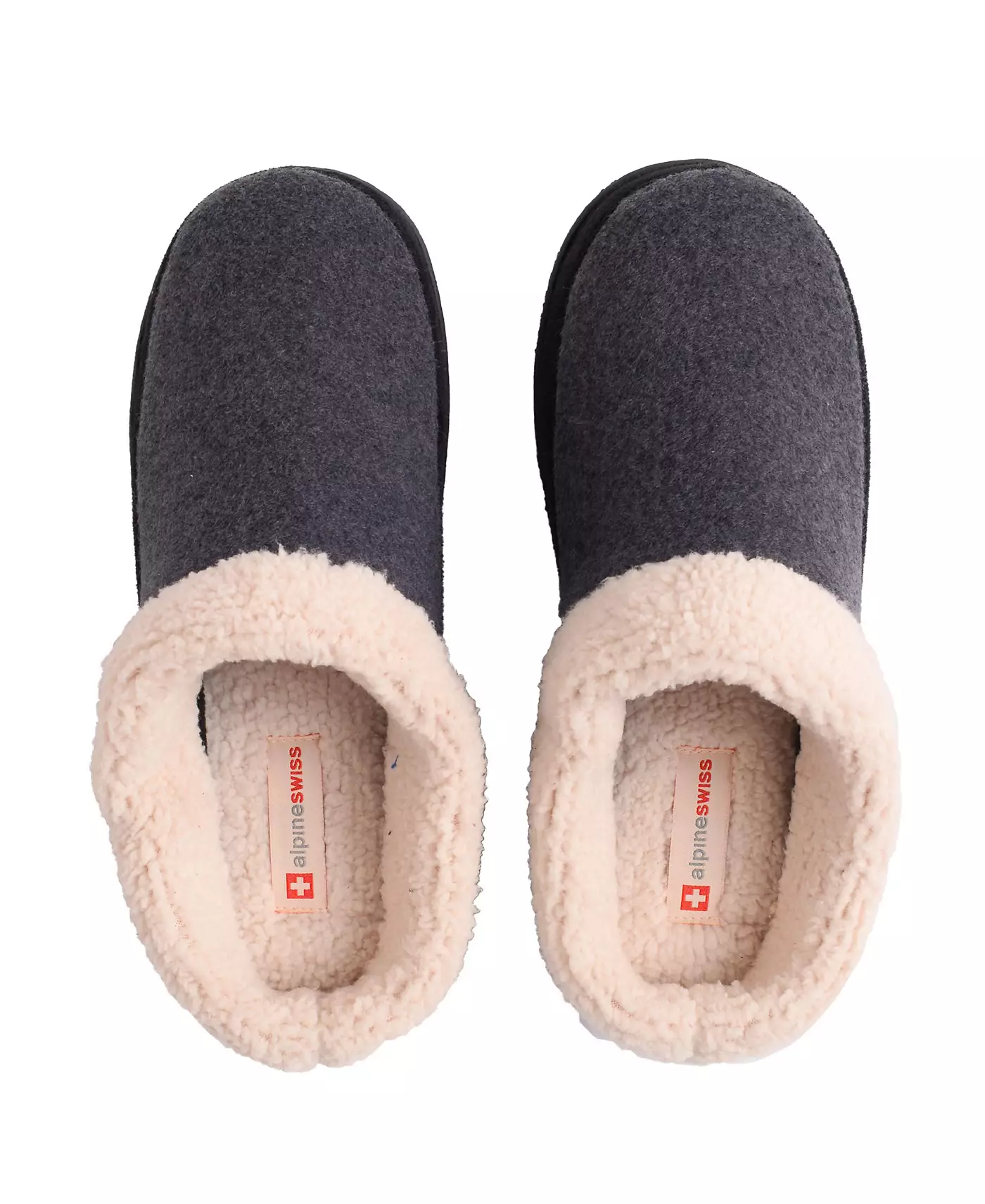 Мужские тапочки Alpine Swiss Memory Foam Clog Slips из флиса с пушистым эффектом Slip On для дома
