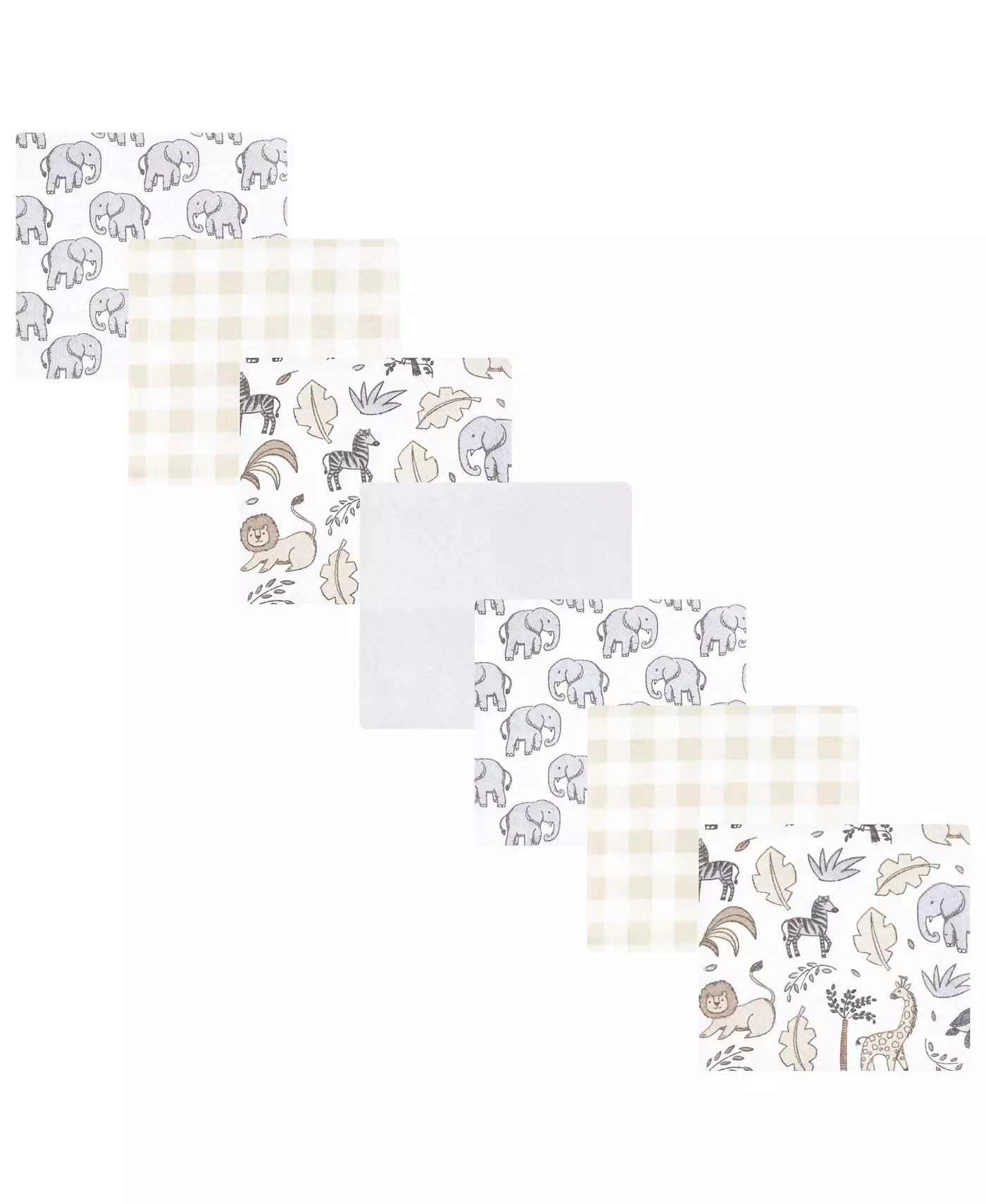 Комплект детских одеял Hudson Baby Cotton Poly Flannel, нейтральный цвет Safari, один размер