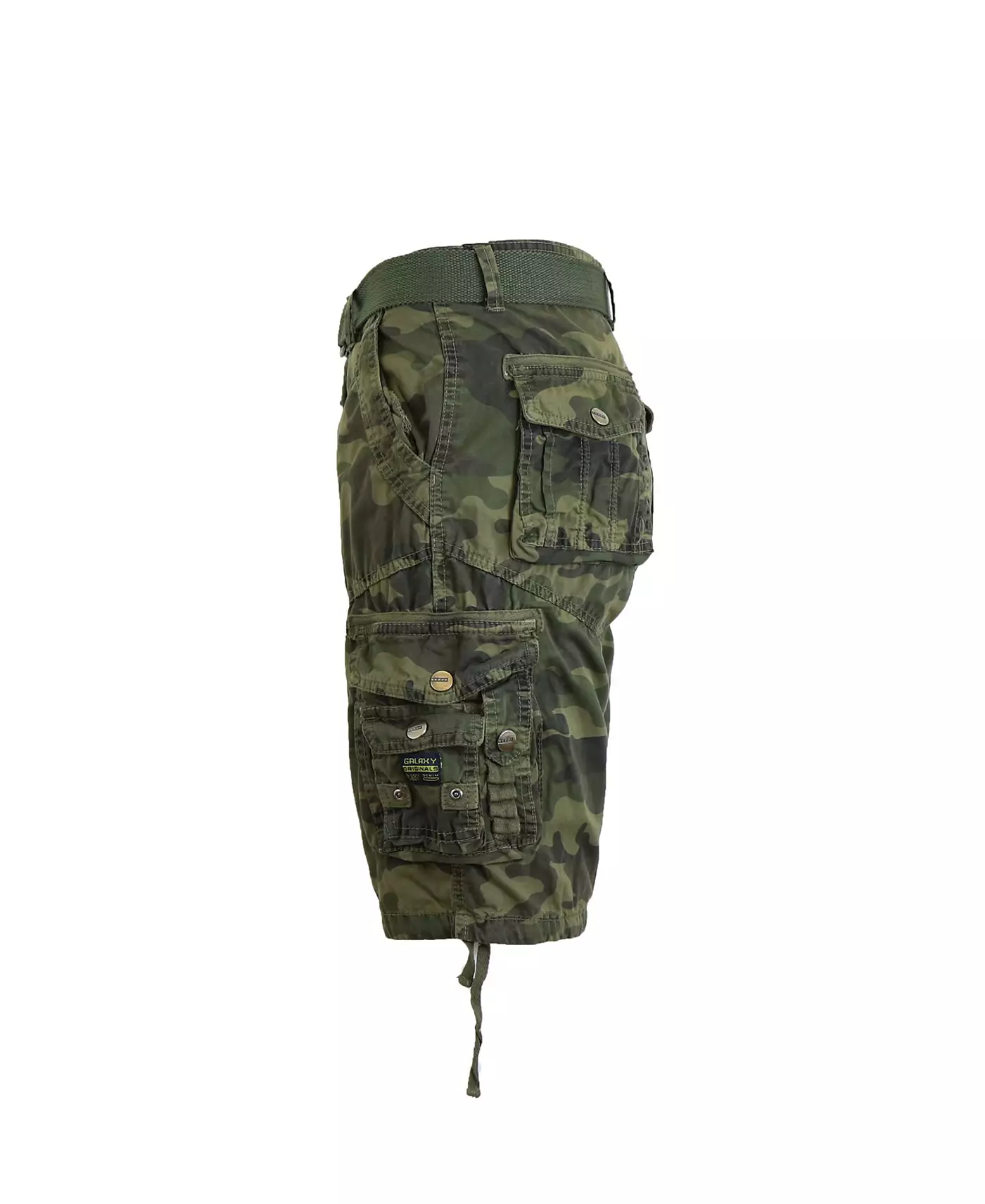 Мужские шорты-карго Galaxy By Harvic с поясом и плоским передним карманом из твила с эффектом стирки