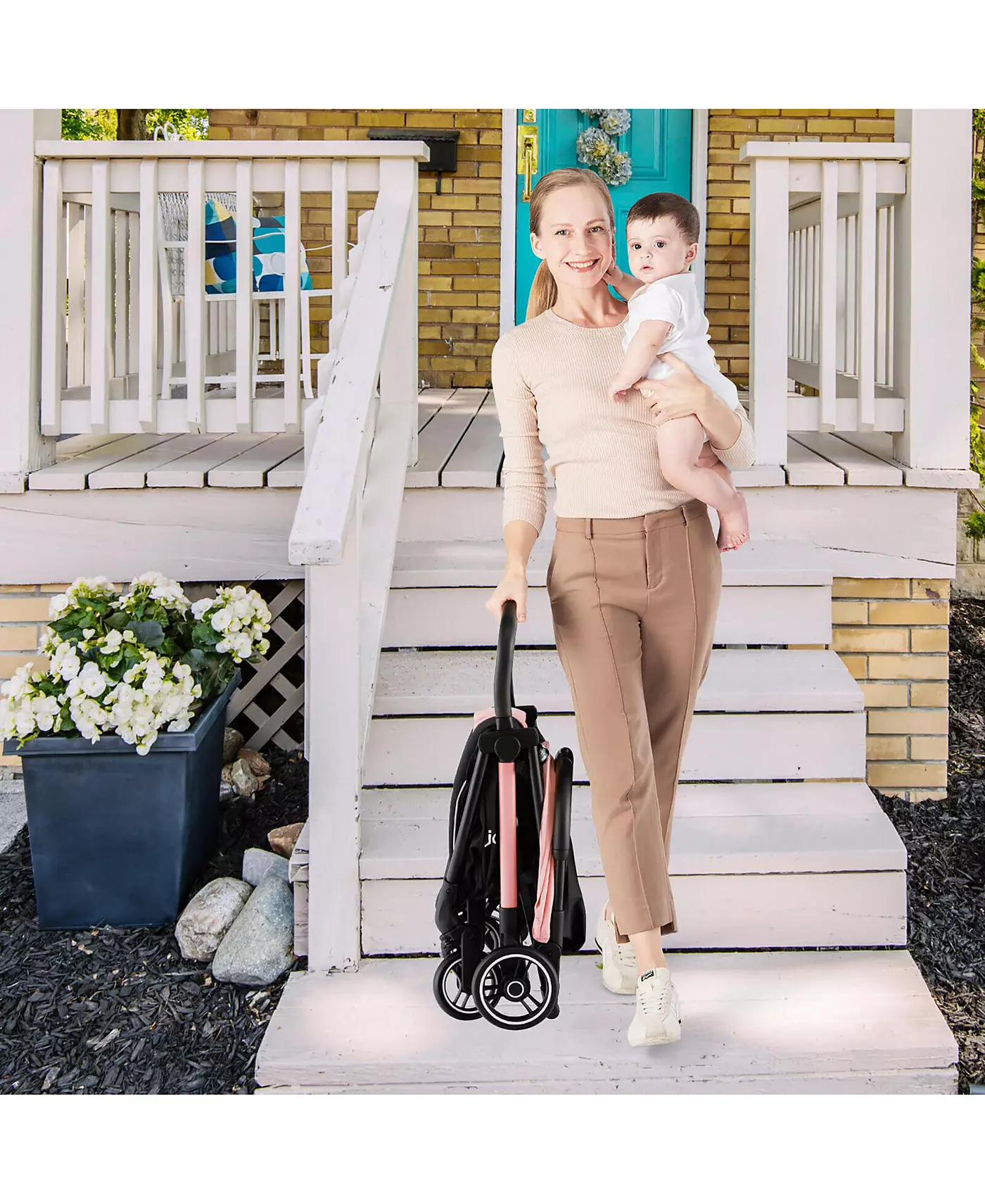 Портативная детская коляска Gymax, складывающаяся одной рукой, с алюминиевой рамой