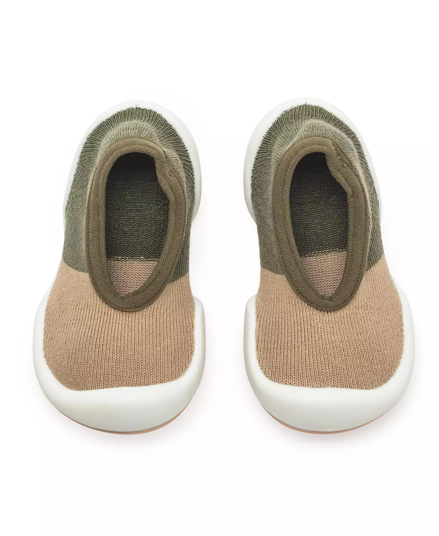 Komuello Младенческая Девочки Мальчик Дышащие Моющиеся Нескользящие Носки Туфли Плоские Цветные Блоки Оливковый