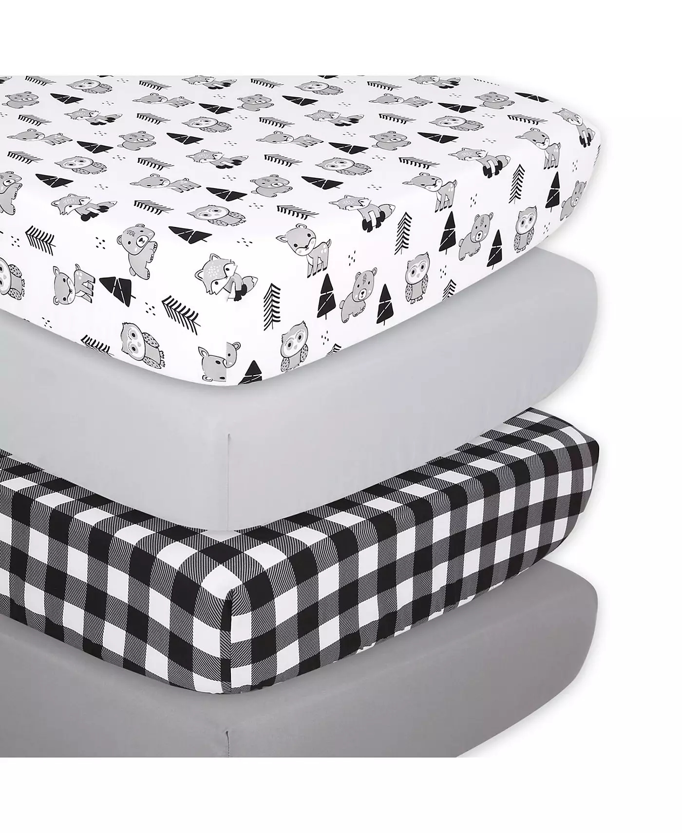 Комплект постельного белья для детской кроватки Peanutshell Woodland Camo из 7 предметов и 4 пачки простыней