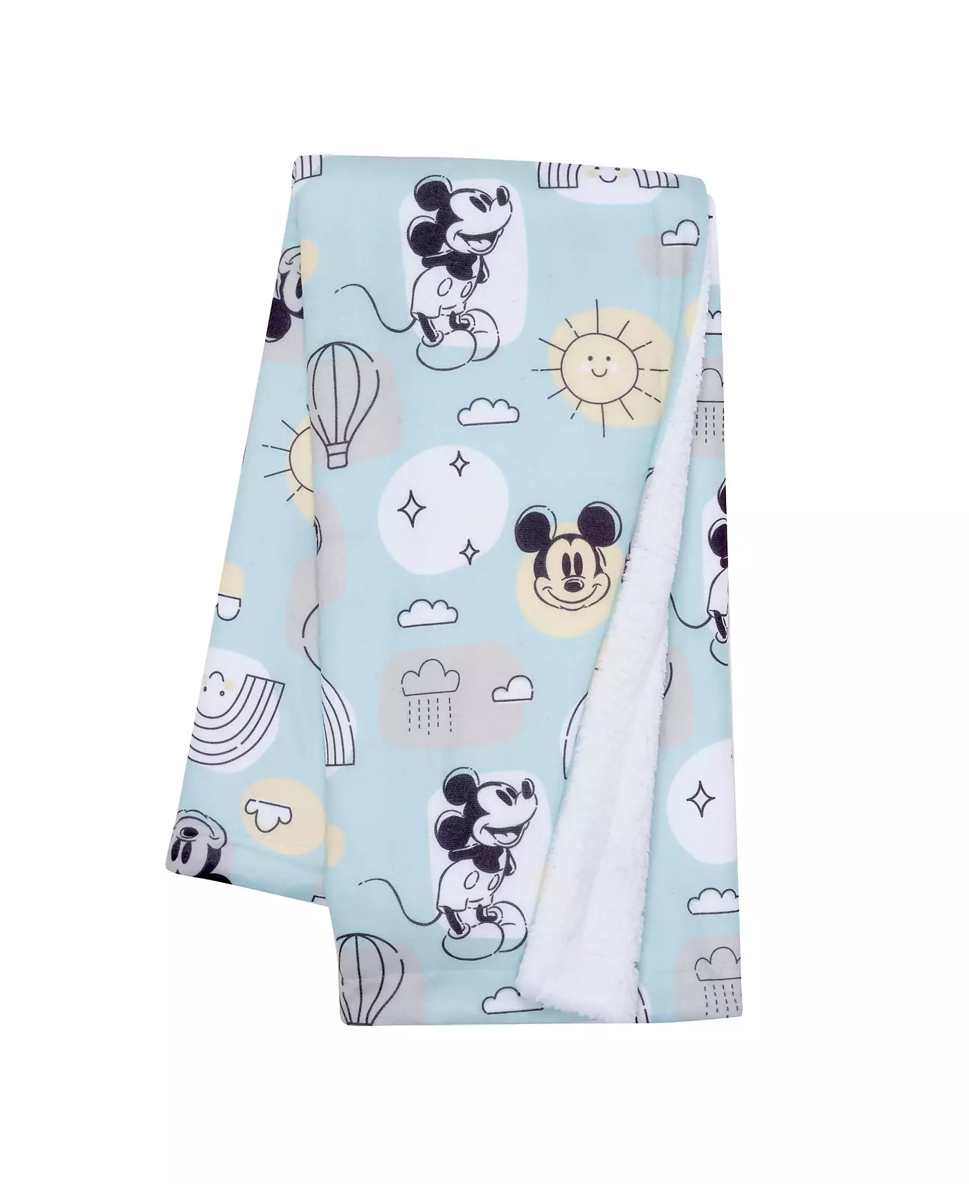 Мягкое детское флисовое одеяло Lambs & Ivy Disney Baby Classic с Микки Маусом синего/белого цвета