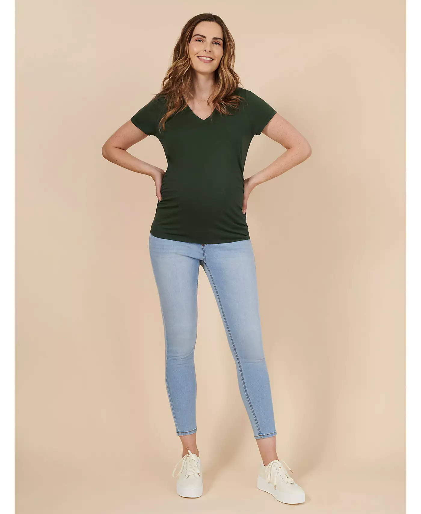 Материнство Материнство Женские секретные джинсы Fit Over the Belly Длина до щиколотки Узкие джинсы - Материнство Материнство