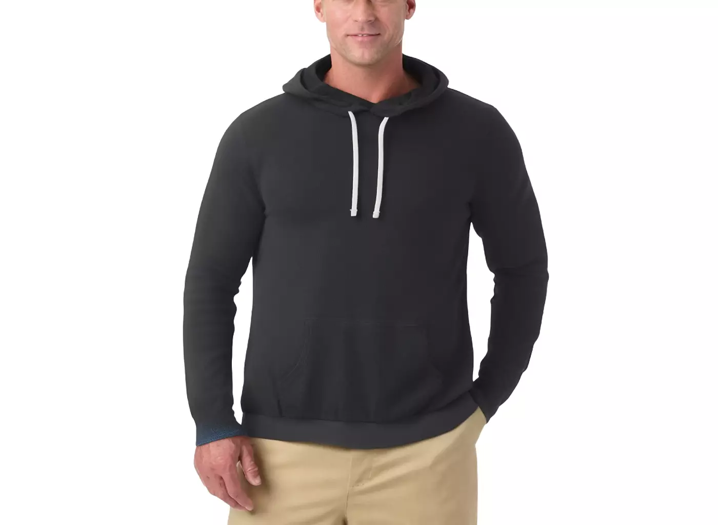 Толстовка с капюшоном KingSize Big & Tall с вафельной вязкой и термостойкой отделкой