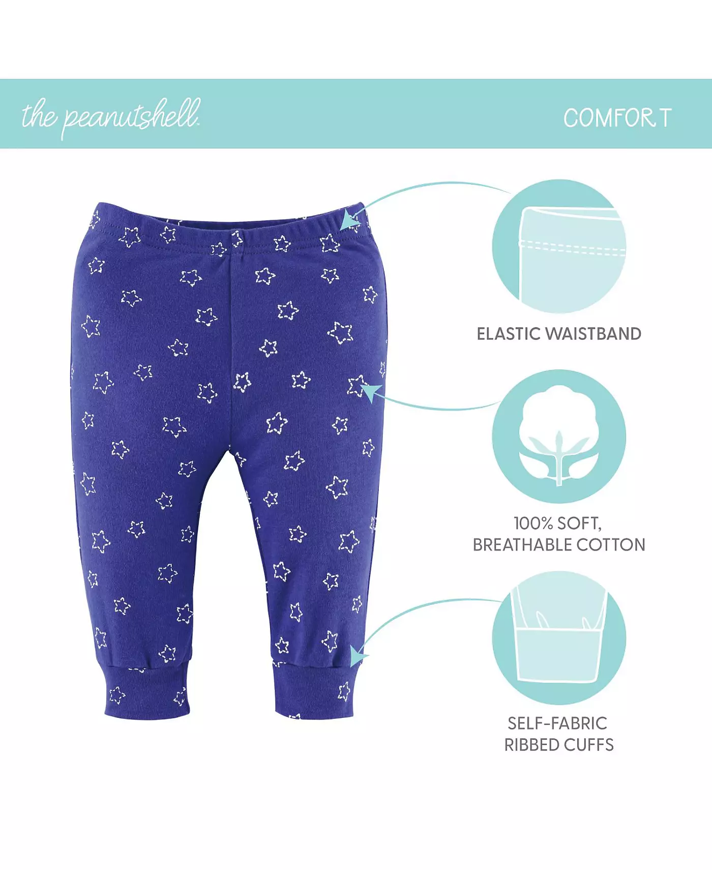 Брюки Peanutshell для мальчиков и девочек, 5 шт., цвет Elephant Brights