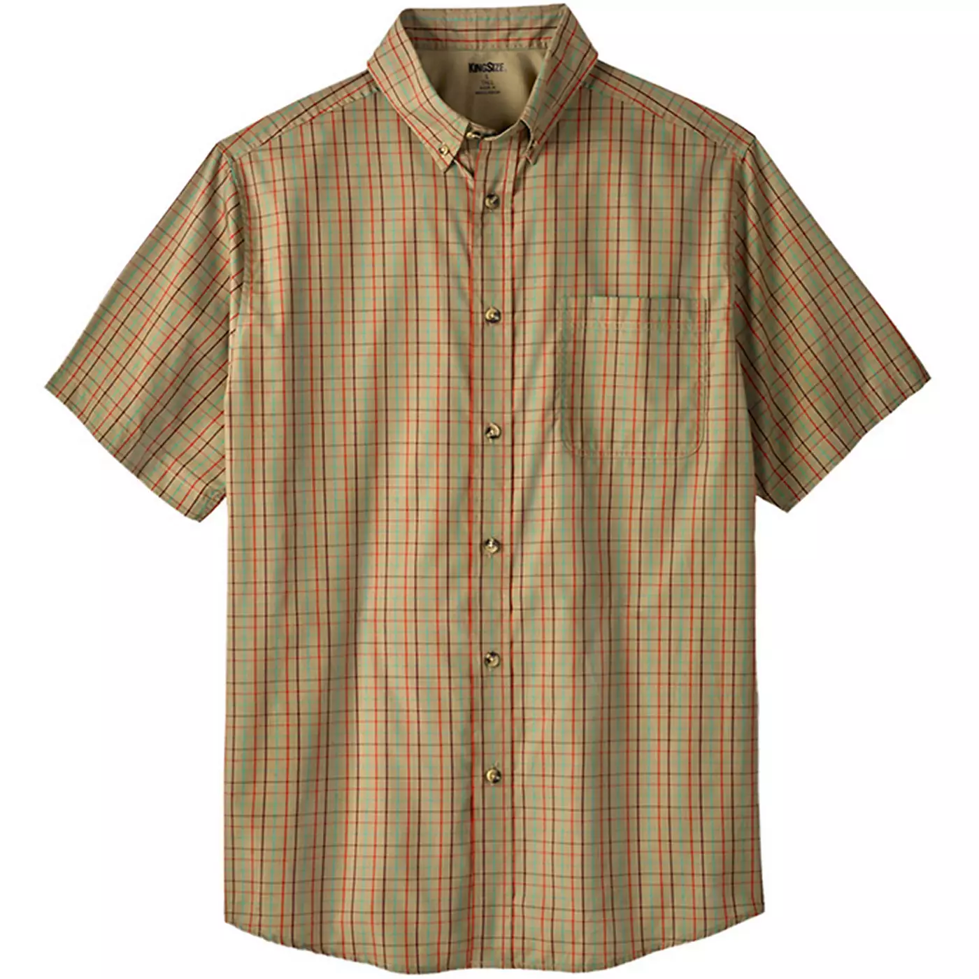 Спортивная рубашка KingSize Big & Tall с коротким рукавом, не мнется